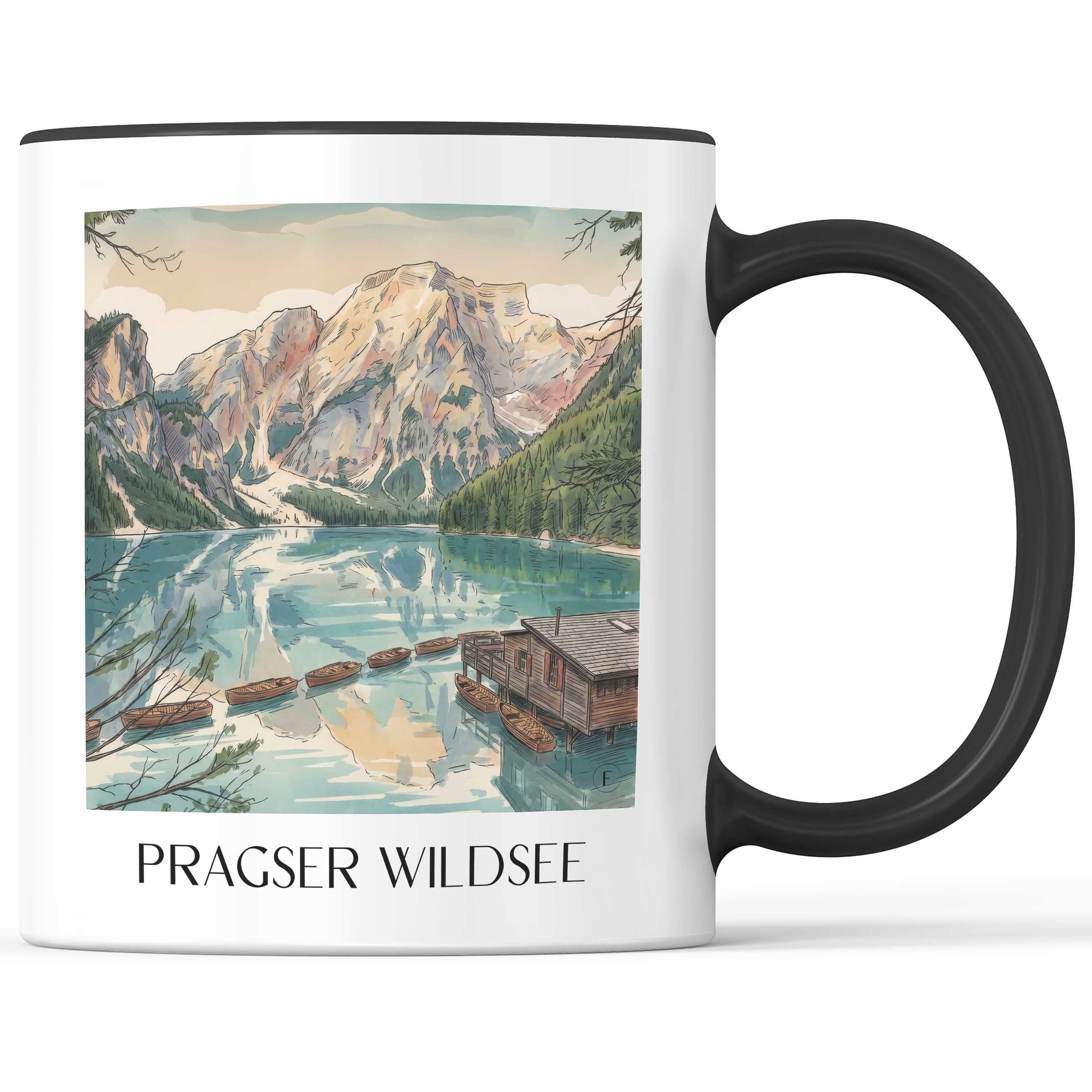pragser-wildsee-südtirol-italien-kaffeebecher-aquarell