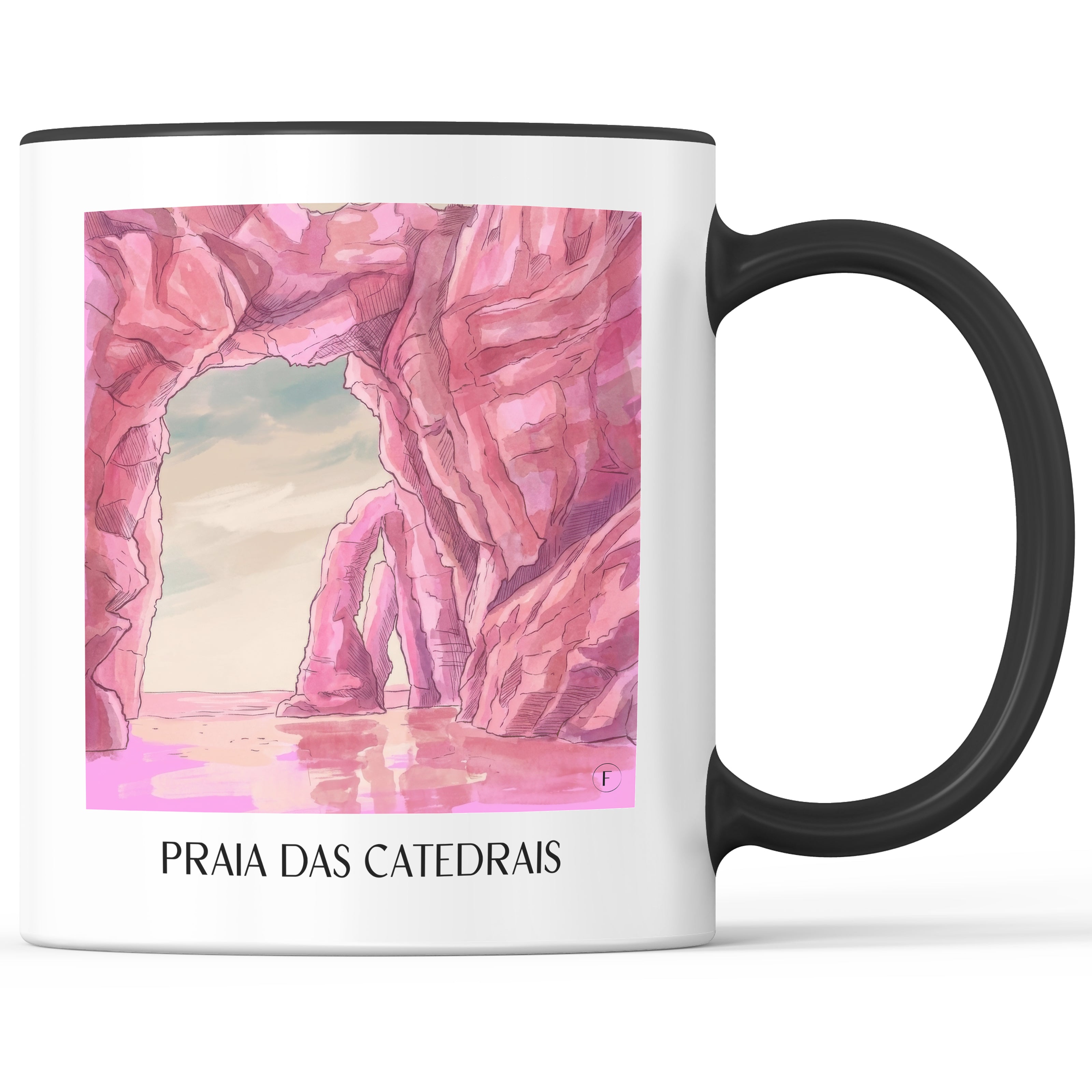 praia-das-catedrais-spanien-spanien-kaffeebecher-aquarell-pink-rosa