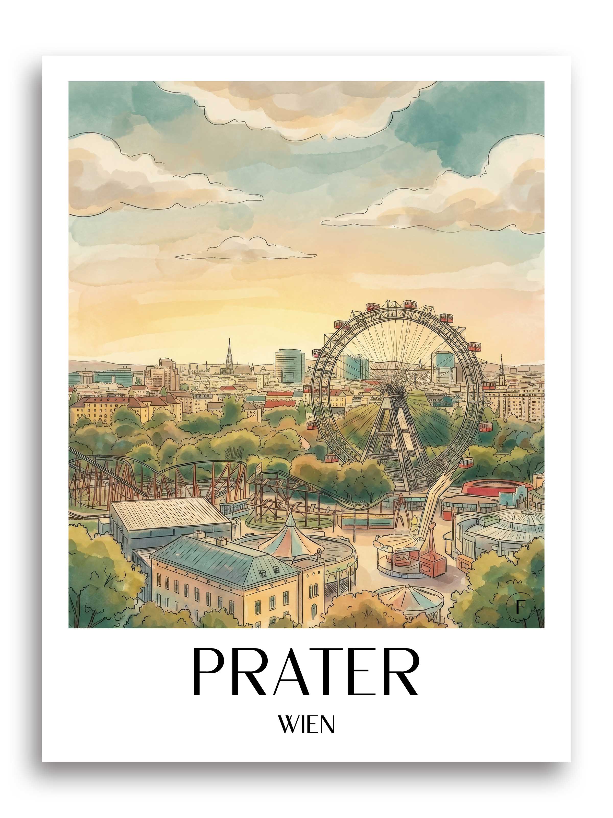 prater-wien-österreich-poster-aquarell
