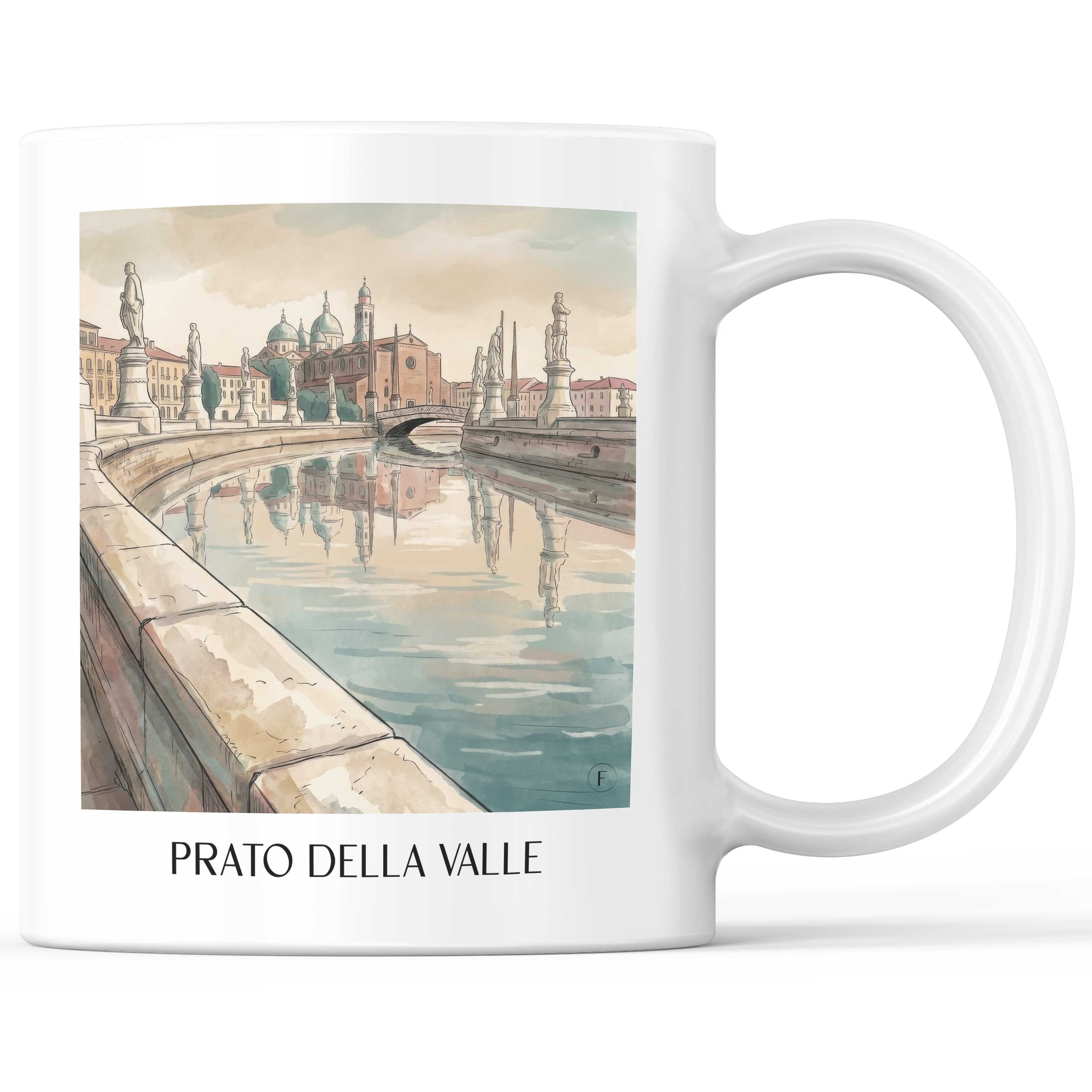 Prato della Valle Kaffeebecher - Padua - Italien Becher - Kaffeetasse im Aquarell Stil - favplace