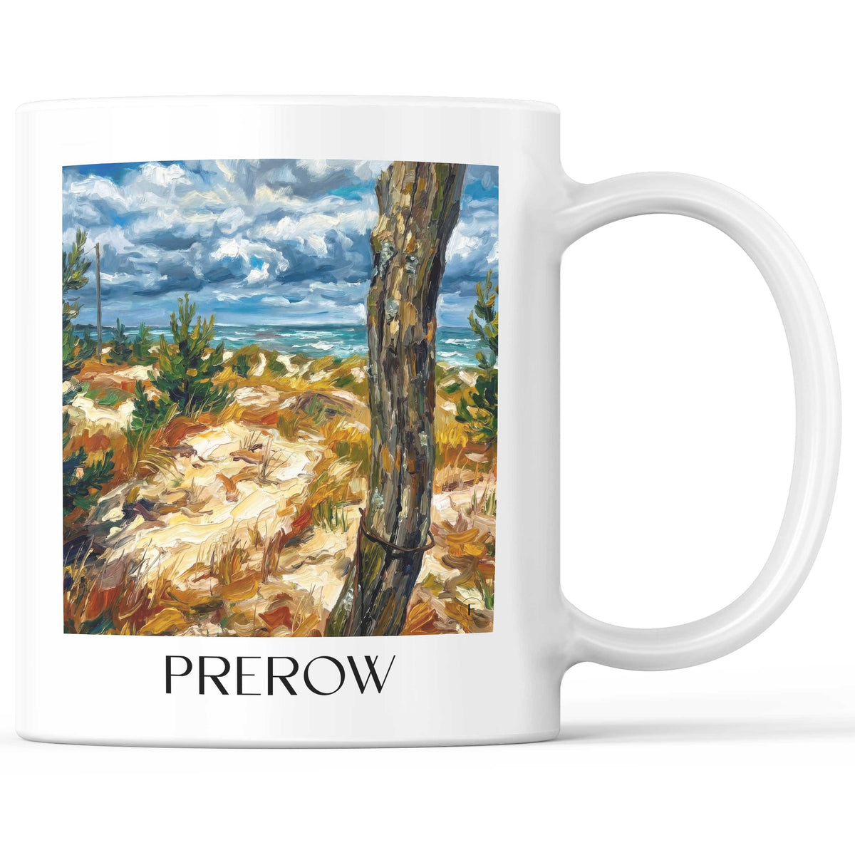 Prerow Kaffeebecher - Mecklenburg-Vorpommern - Deutschland Becher - Kaffeetasse im Ölgemälde Stil - favplace
