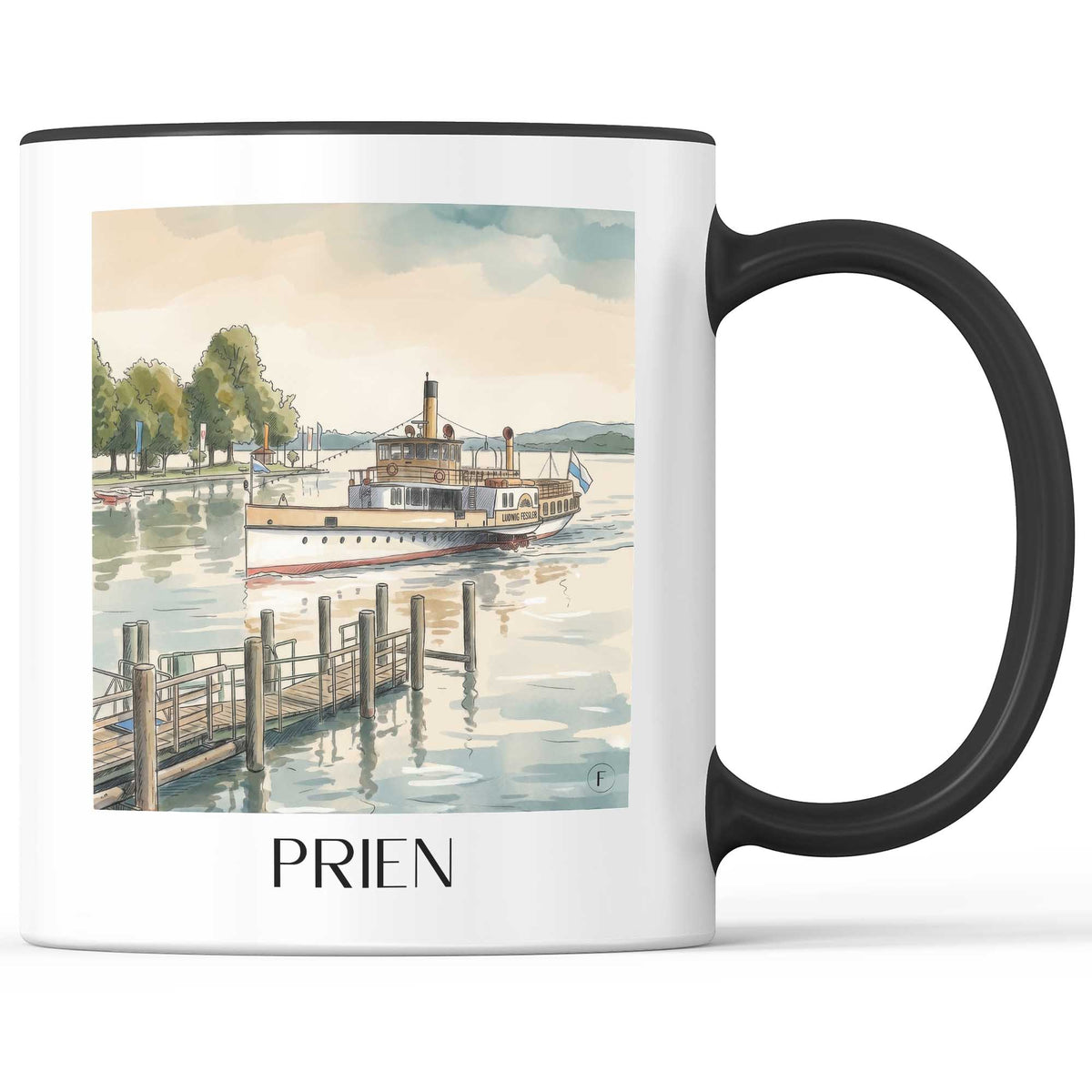 Prien Kaffeebecher - Chiemgau - Deutschland Becher - Kaffeetasse im Aquarell Stil - favplace