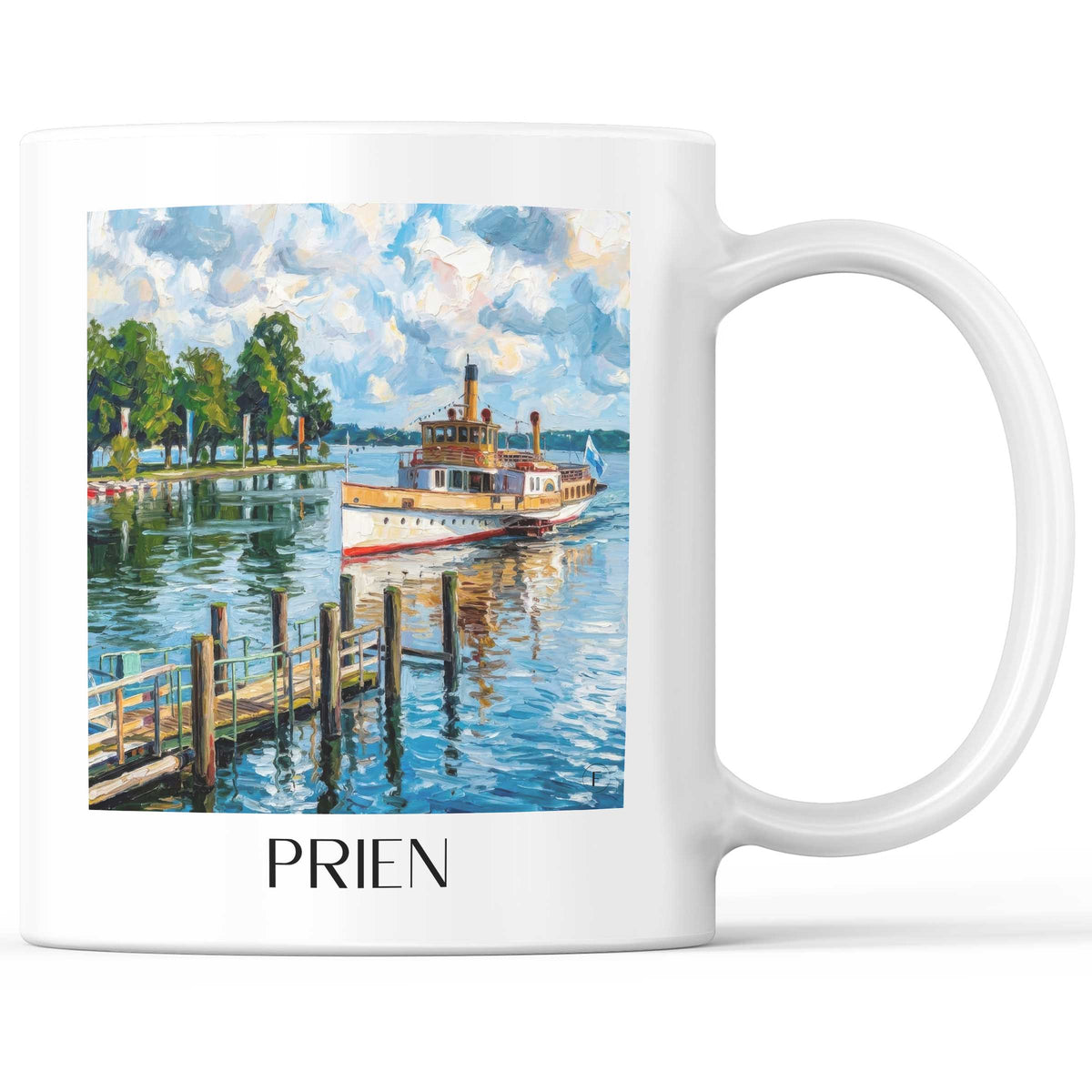 Prien Kaffeebecher - Chiemgau - Deutschland Becher - Kaffeetasse im Ölgemälde Stil - favplace