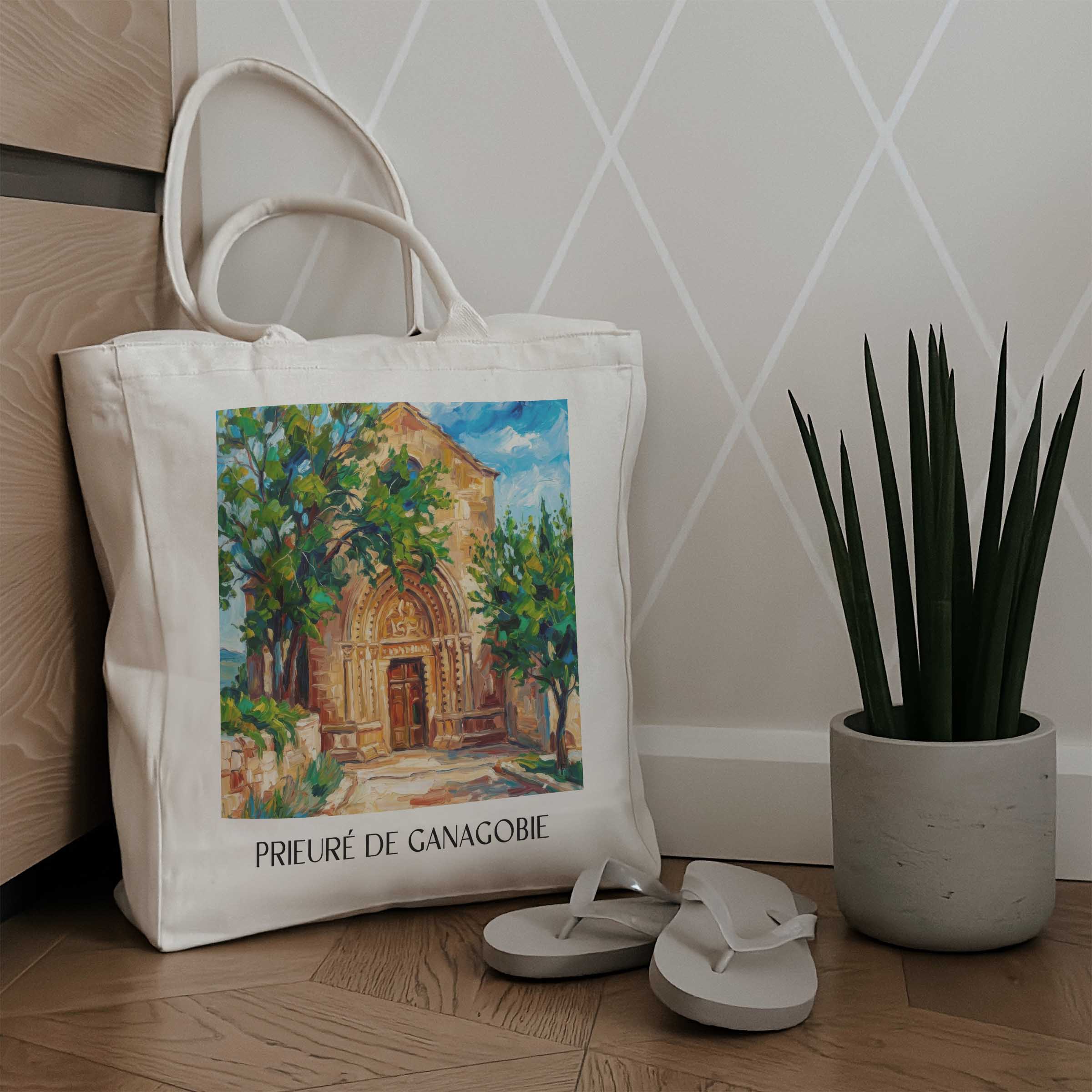 prieuré-de-ganagobie-provence-frankreich-einkaufstasche-oil-painting-oelgemaelde