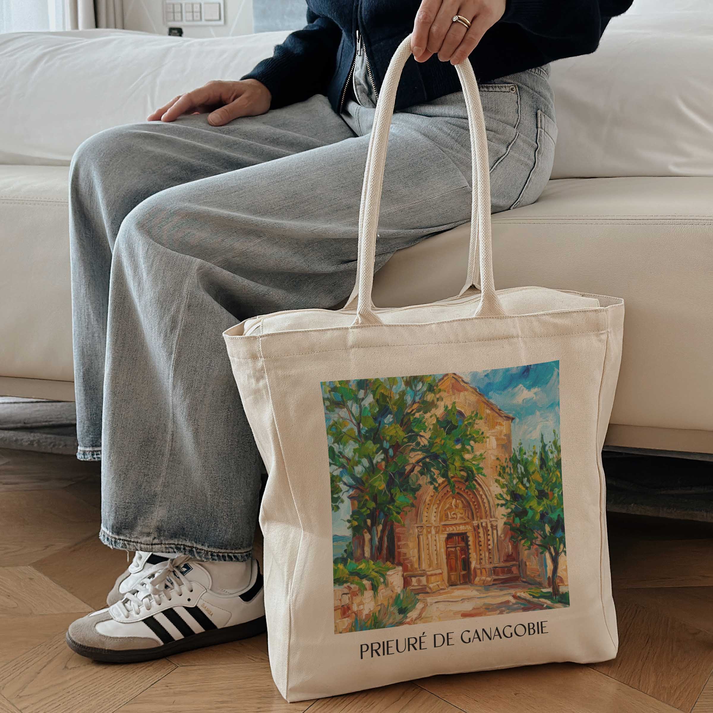prieuré-de-ganagobie-provence-frankreich-einkaufstasche-oil-painting-oelgemaelde