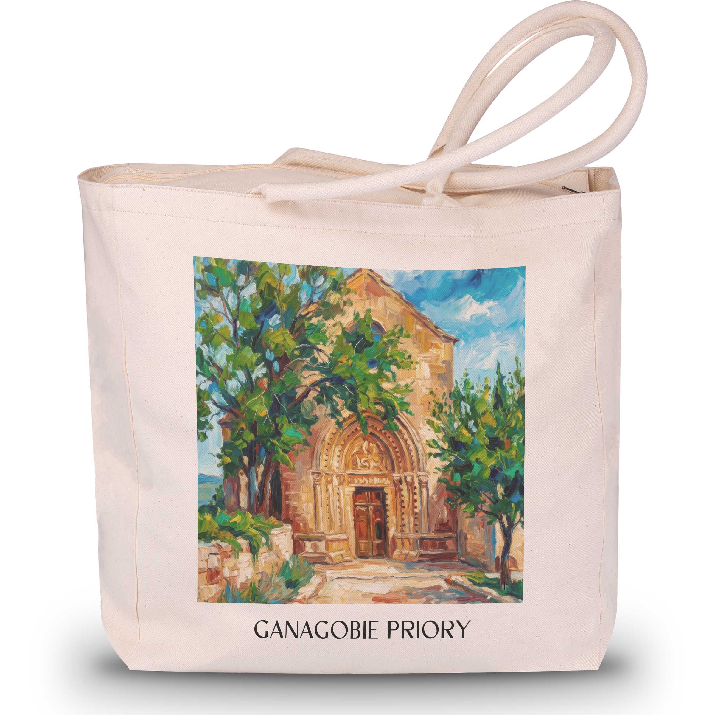Prieuré de Ganagobie Shopping Tasche - Provence - Frankreich Tote Bag - Einkaufstasche im Ölgemälde Stil - favplace