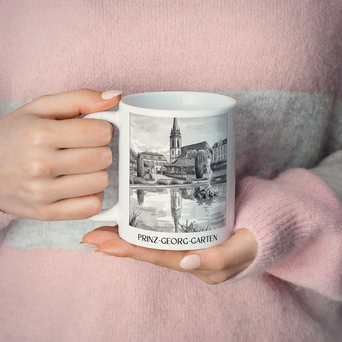 prinz-georg-garten-darmstadt-deutschland-kaffeebecher-aquarell-schwarz-weiss