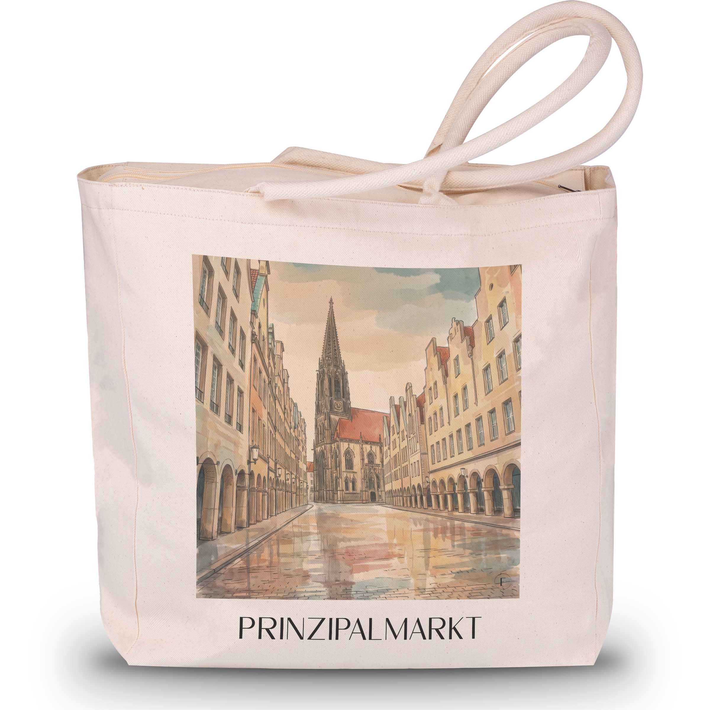 prinzipalmarkt-münster-deutschland-einkaufstasche-aquarell