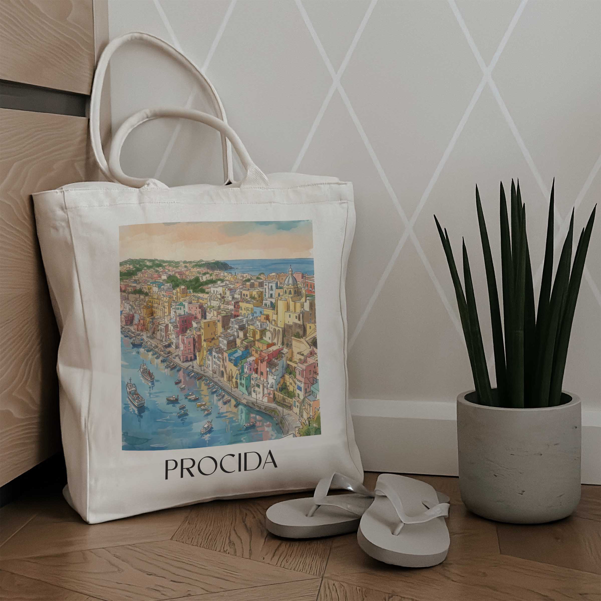procida-kampanien-italien-einkaufstasche-aquarell