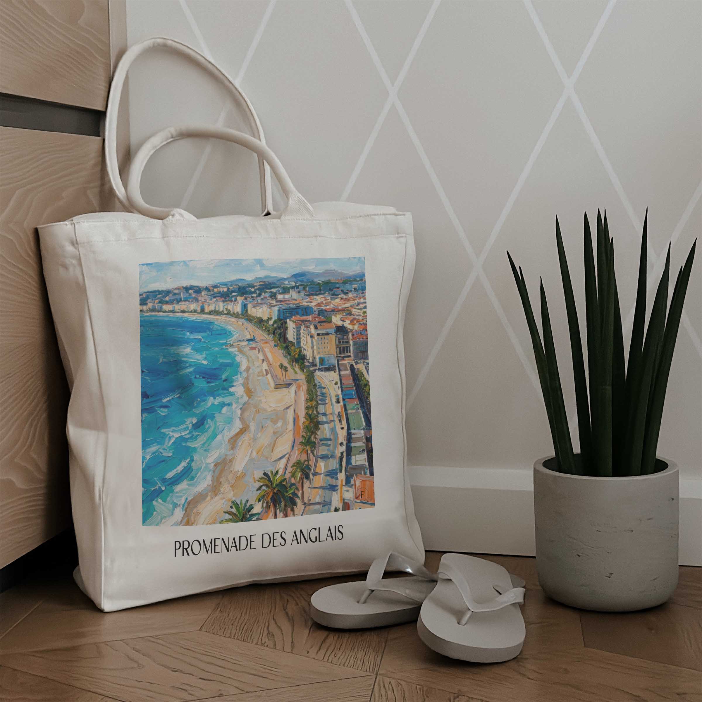 promenade-des-anglais-nizza-frankreich-einkaufstasche-oil-painting-oelgemaelde
