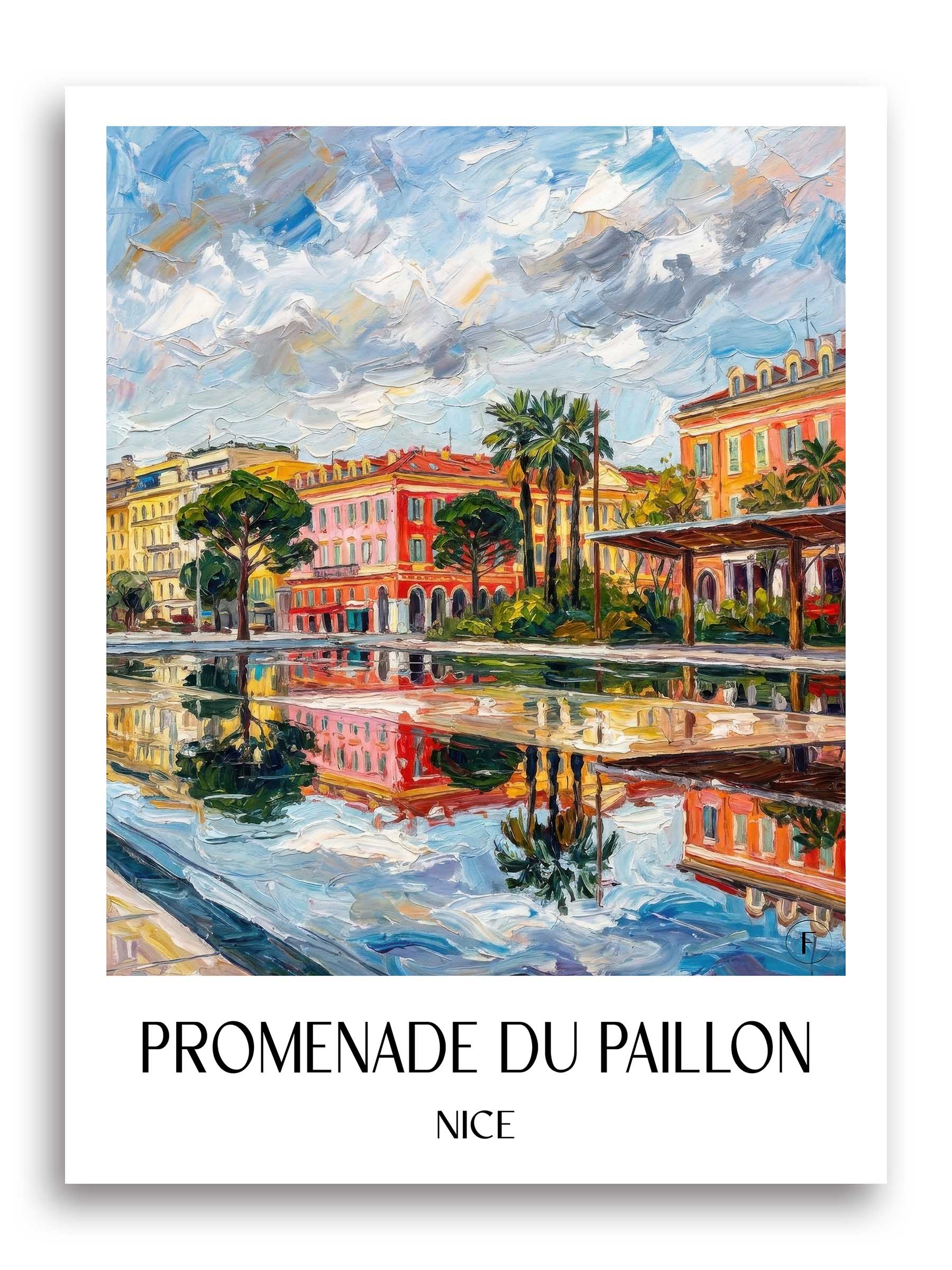 Promenade du Paillon Poster - Nizza - Frankreich Kunstdruck - Ölgemälde von A4 bis A1 - favplace