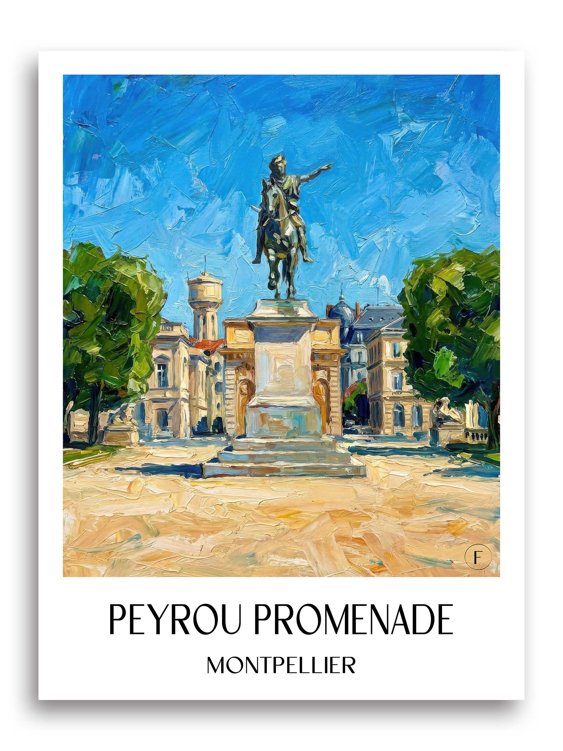 Promenade du Peyrou Poster - Montpellier - Frankreich Kunstdruck - Ölgemälde von A4 bis A1 - favplace