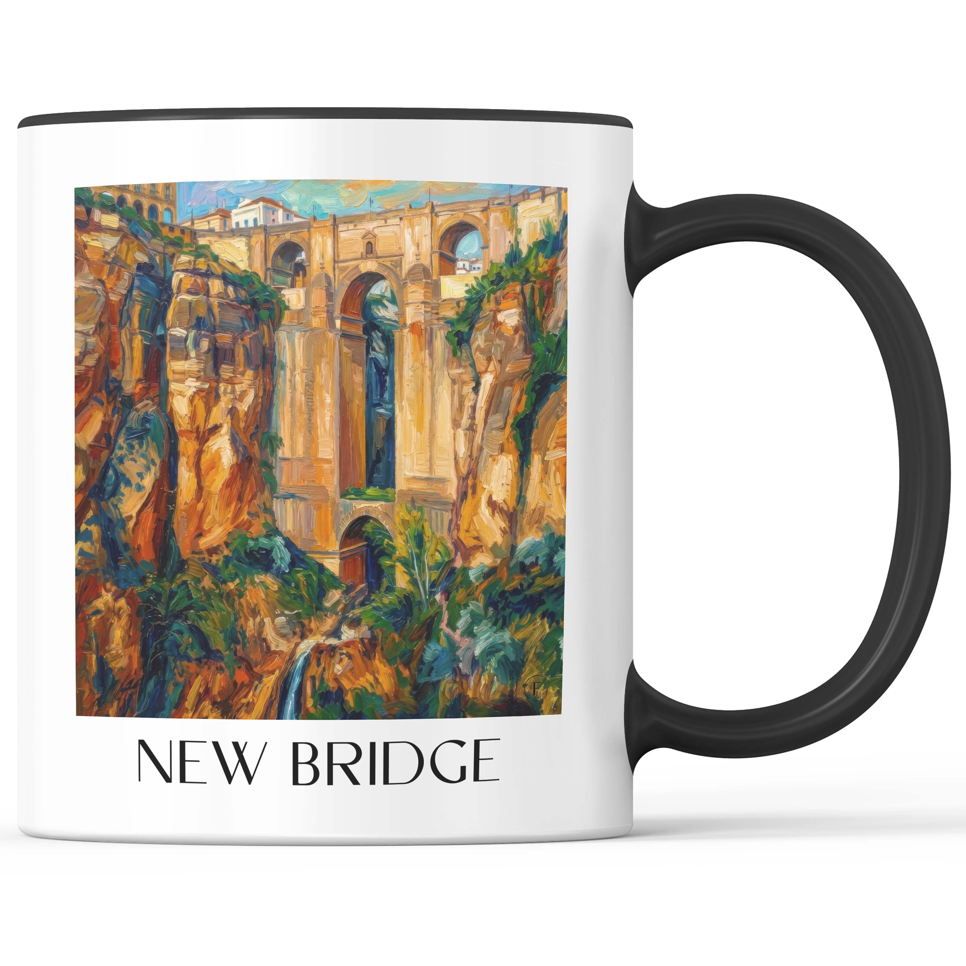 Puente Nuevo Kaffeebecher - Ronda - Spanien Becher - Kaffeetasse im Ölgemälde Stil - favplace