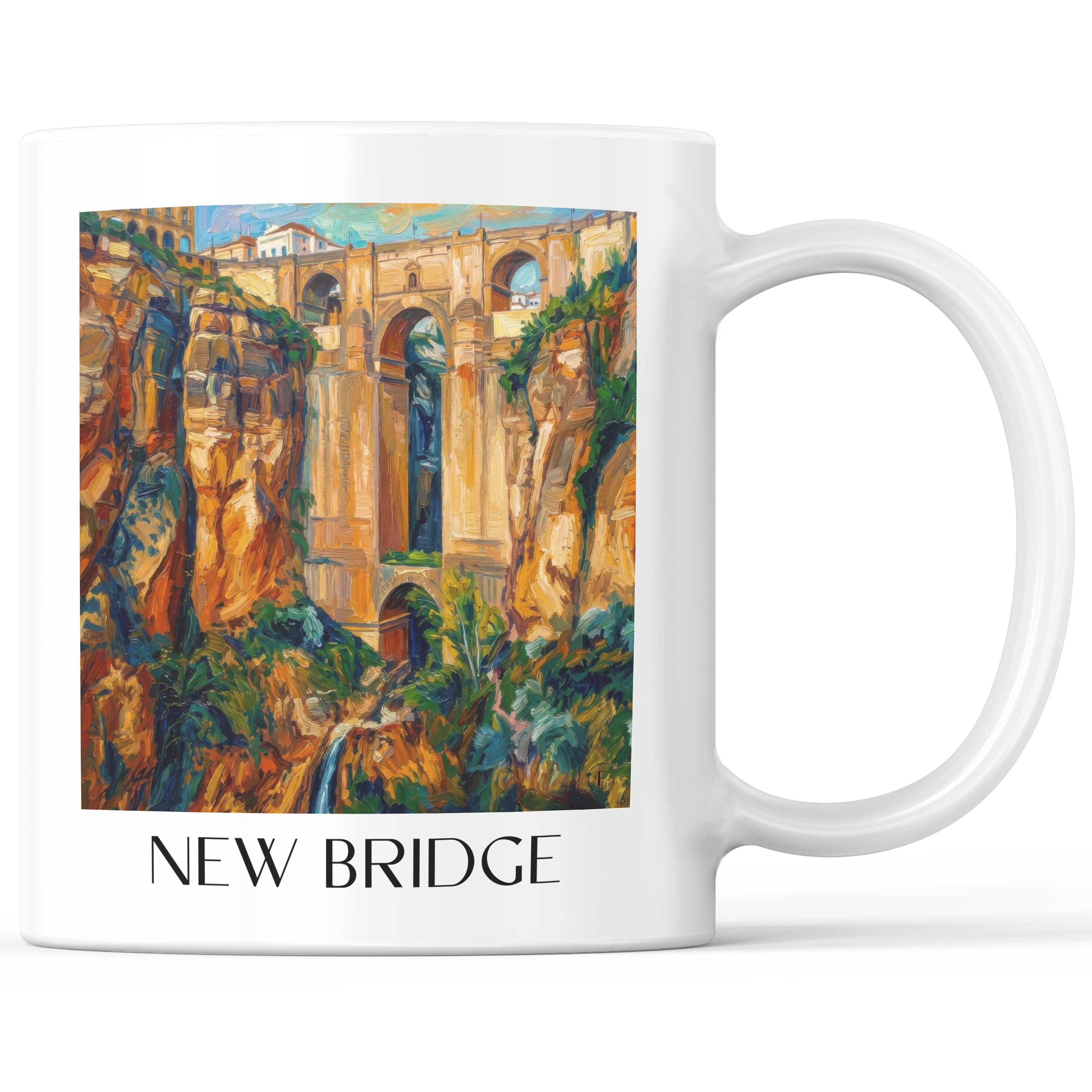 Puente Nuevo Kaffeebecher - Ronda - Spanien Becher - Kaffeetasse im Ölgemälde Stil - favplace
