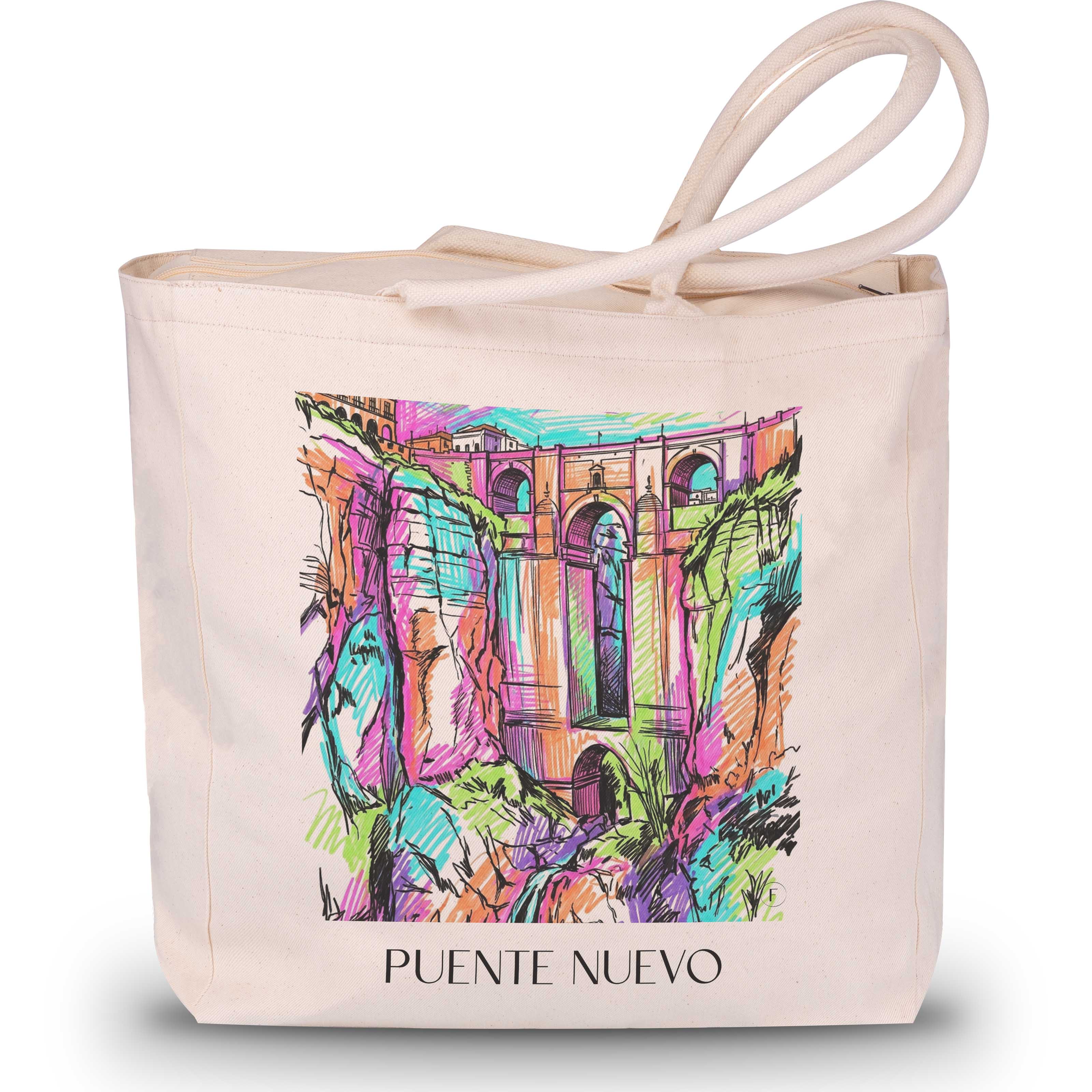 puente-nuevo-ronda-spanien-einkaufstasche-graffiti