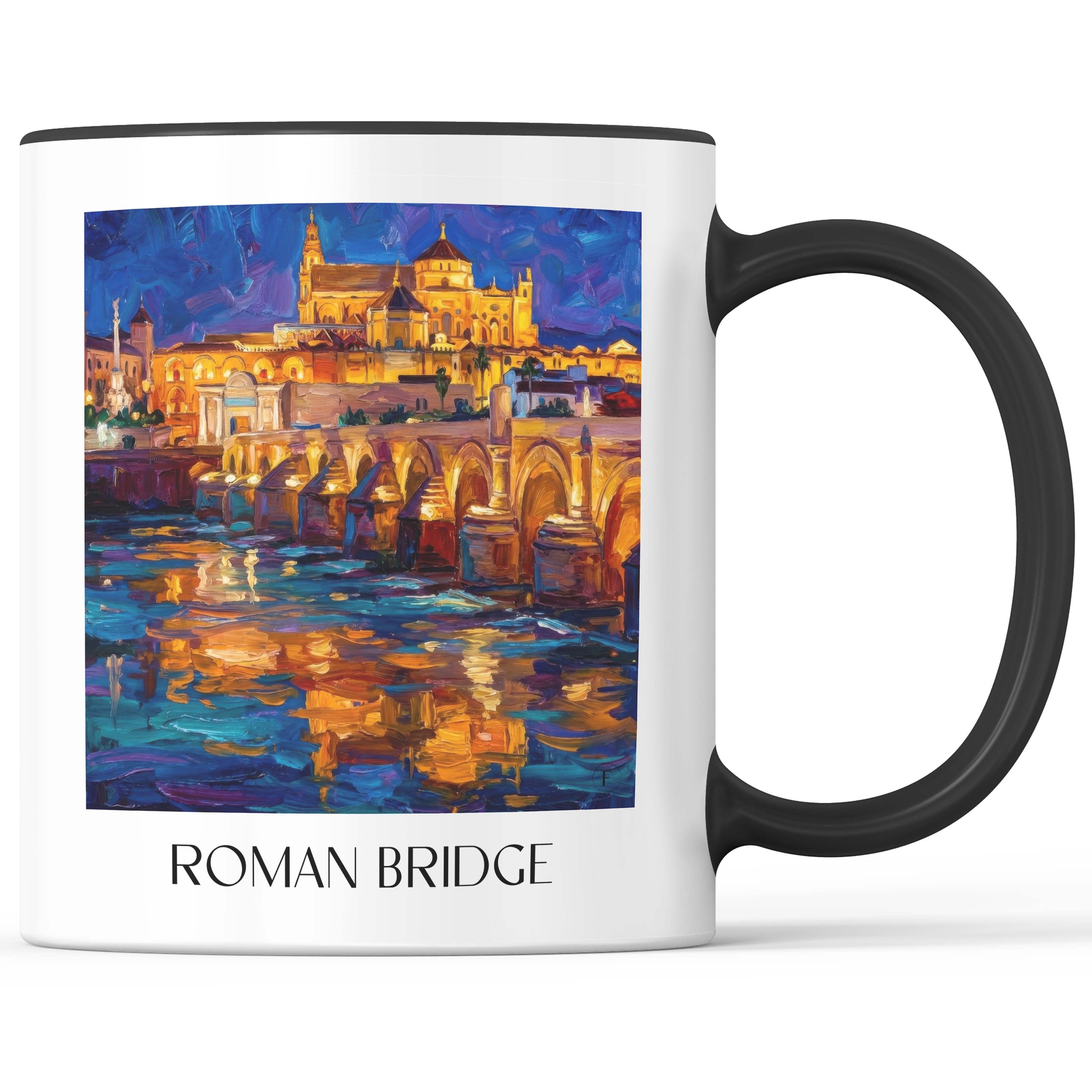 Puente Romano Kaffeebecher - Córdoba - Spanien Becher - Kaffeetasse im Ölgemälde Stil - favplace