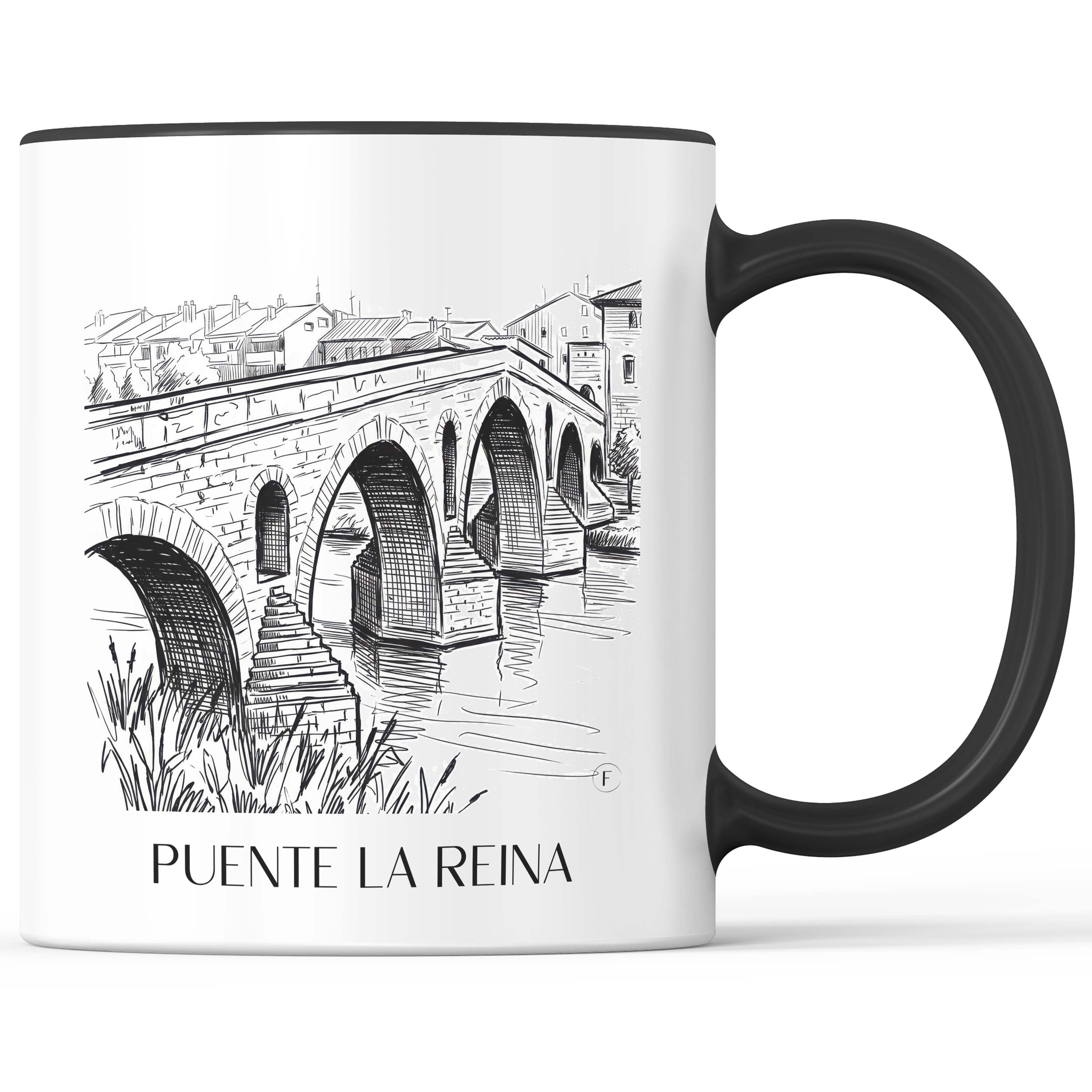 puente-la-reina-spanien-spanien-kaffeebecher-skizze