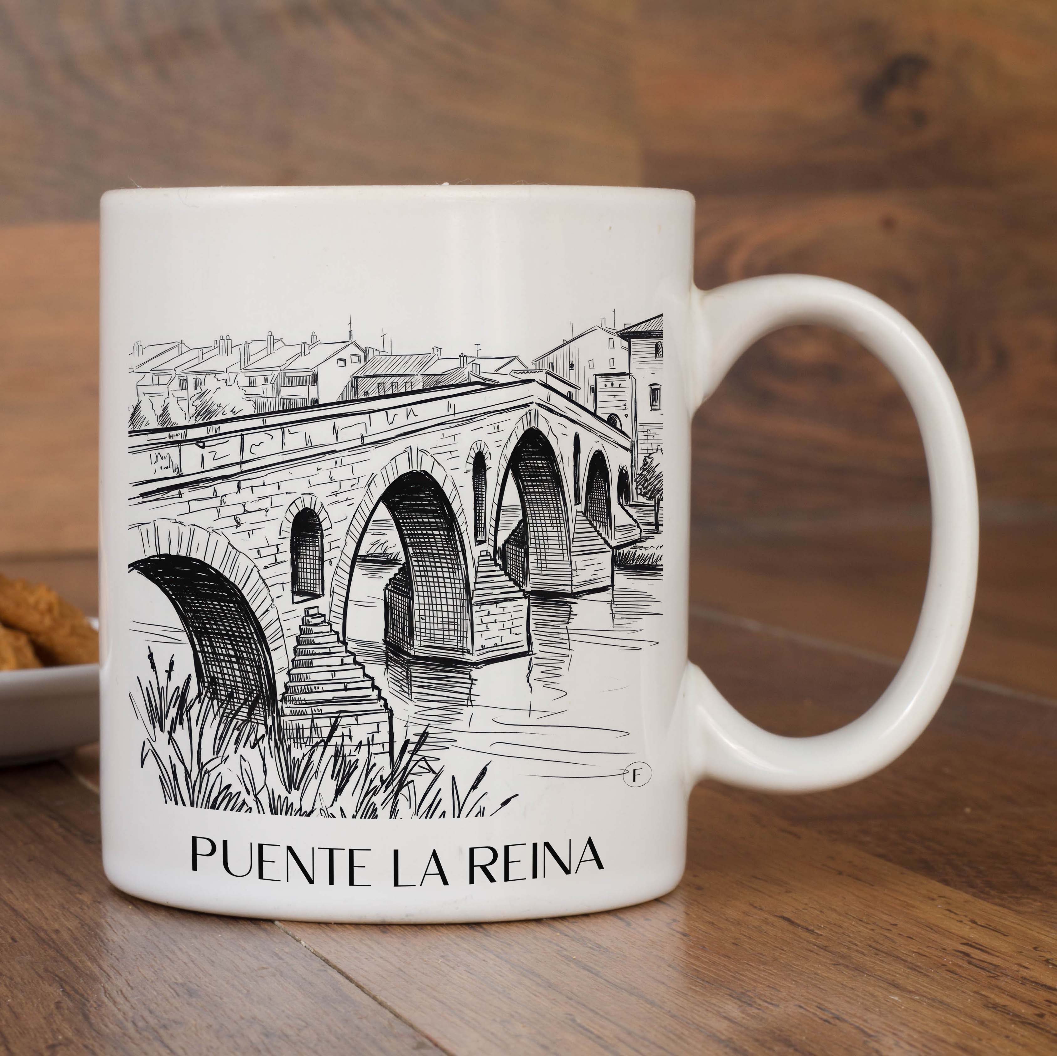 puente-la-reina-spanien-spanien-kaffeebecher-skizze