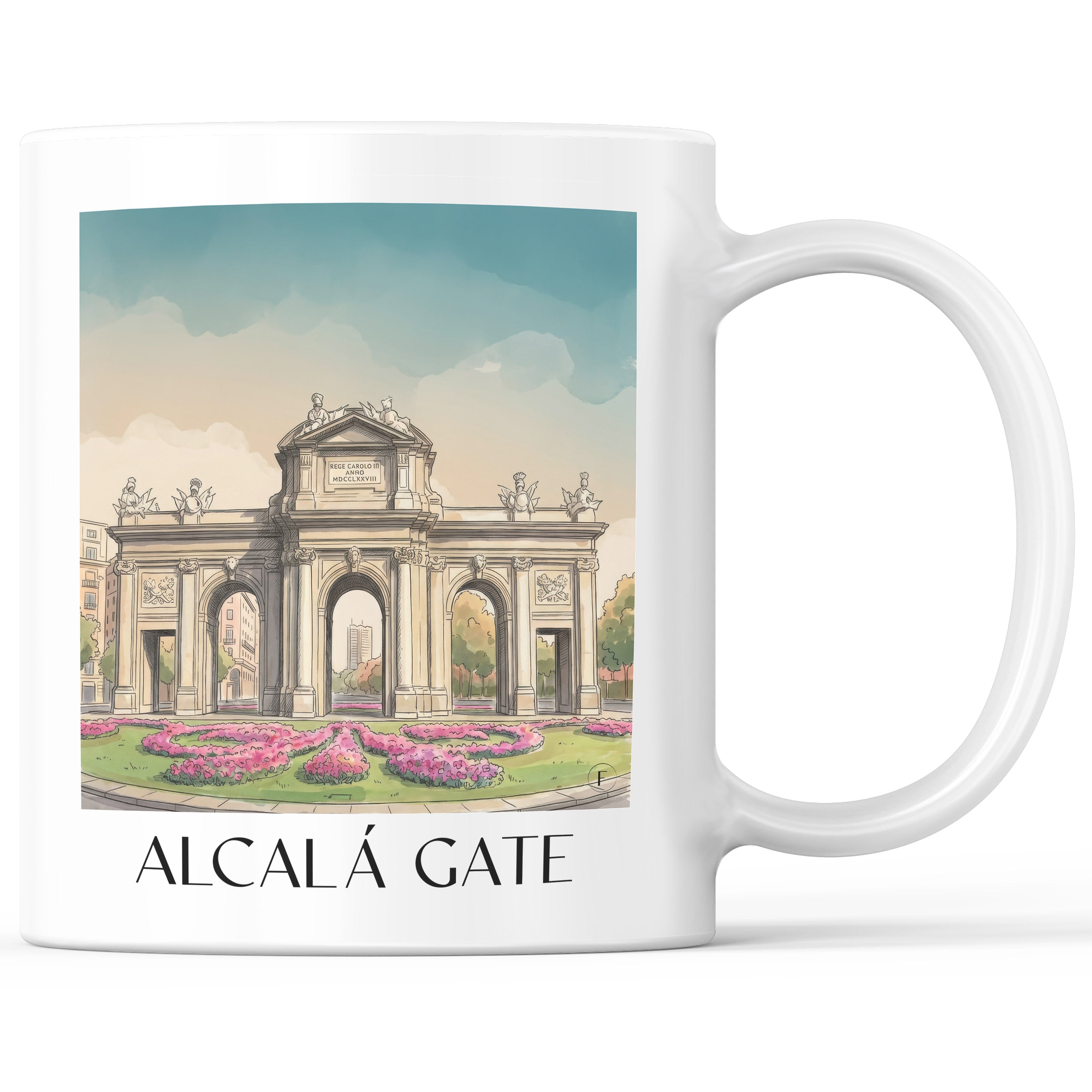 Puerta de Alcalá Kaffeebecher - Madrid - Spanien Becher - Kaffeetasse im Aquarell Stil - favplace