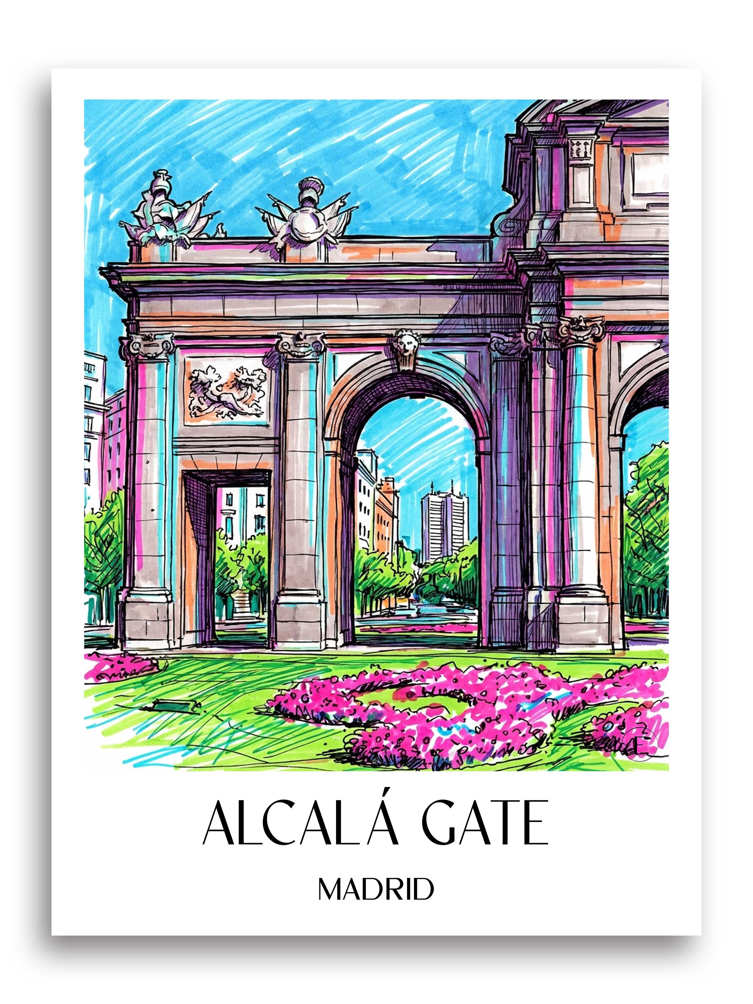 Puerta de Alcalá Poster - Madrid - Spanien Kunstdruck - Tag Graffiti von A4 bis A1 - favplace