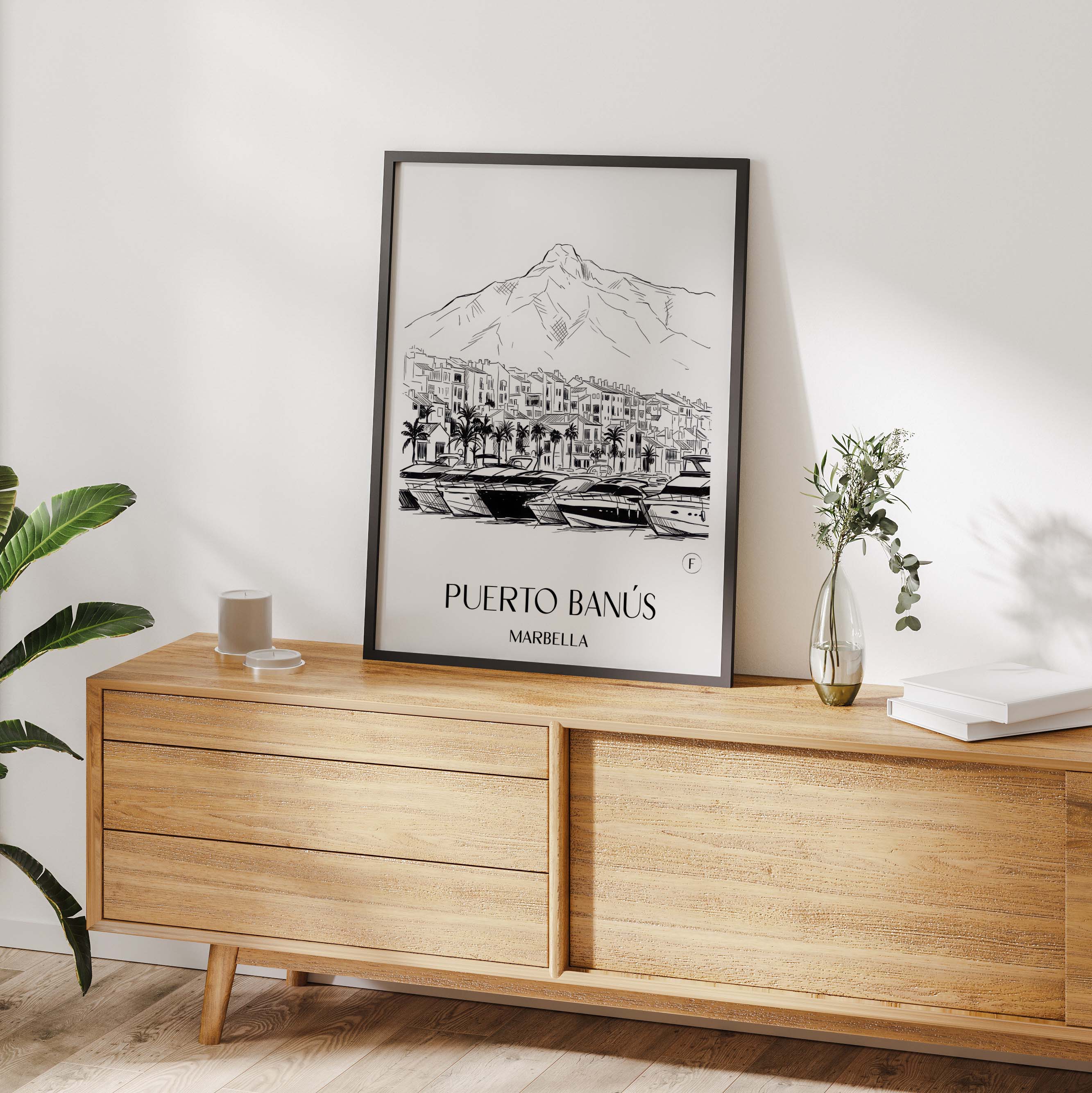 puerto-banús-marbella-spanien-poster-skizze