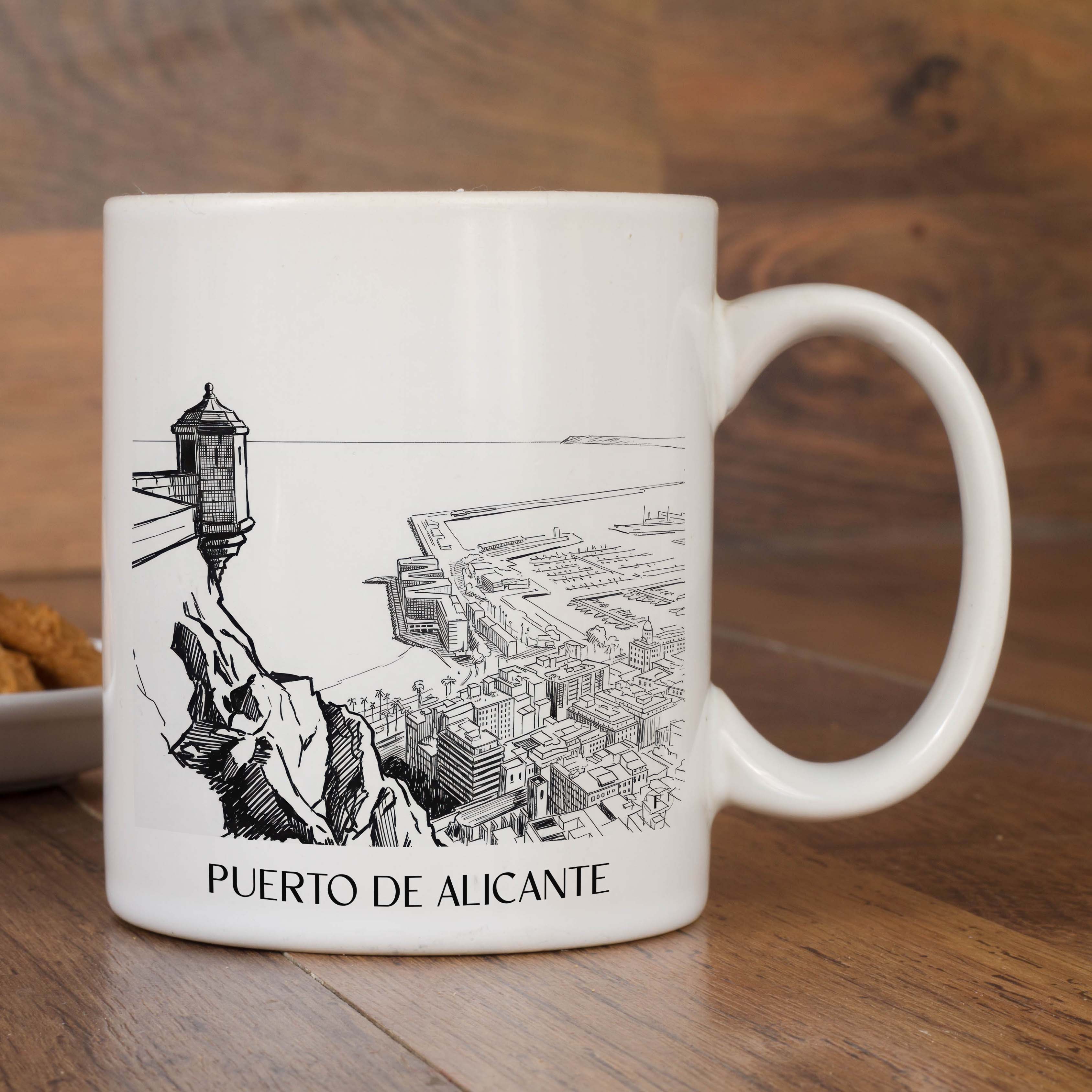puerto-de-alicante-spanien-spanien-kaffeebecher-skizze