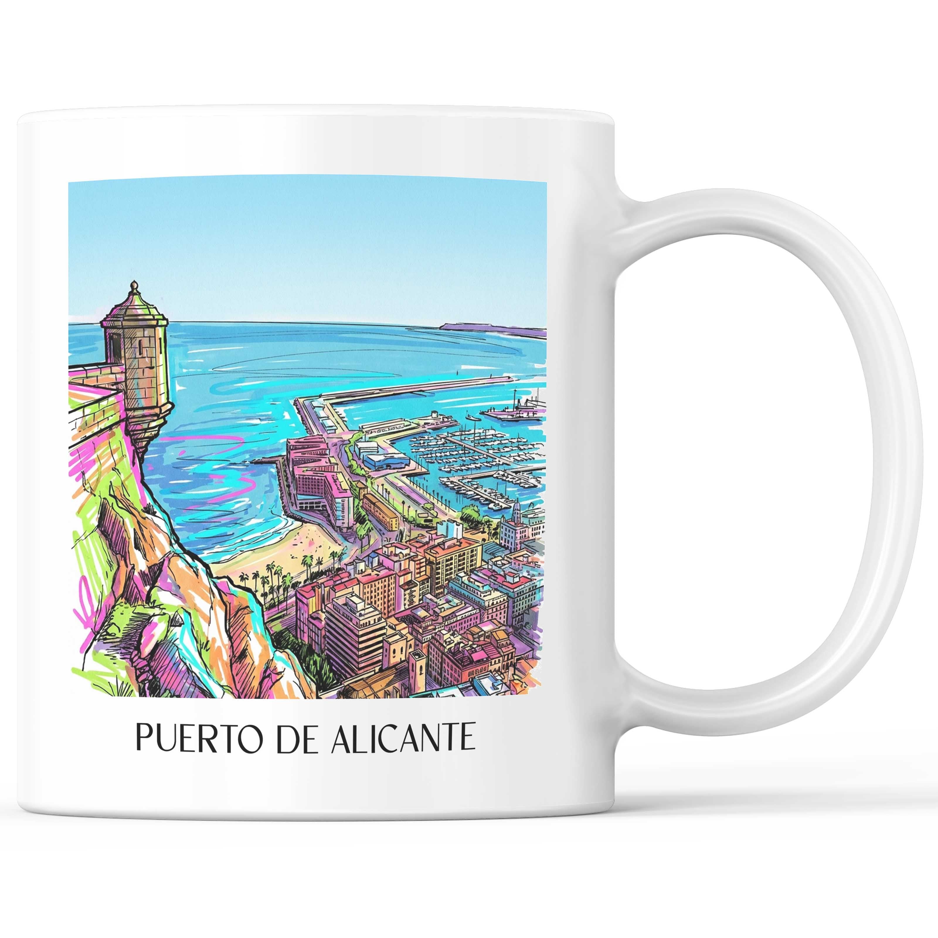 Puerto de Alicante Kaffeebecher - Spanien - Spanien Becher - Kaffeetasse im Tag Graffiti Stil - favplace