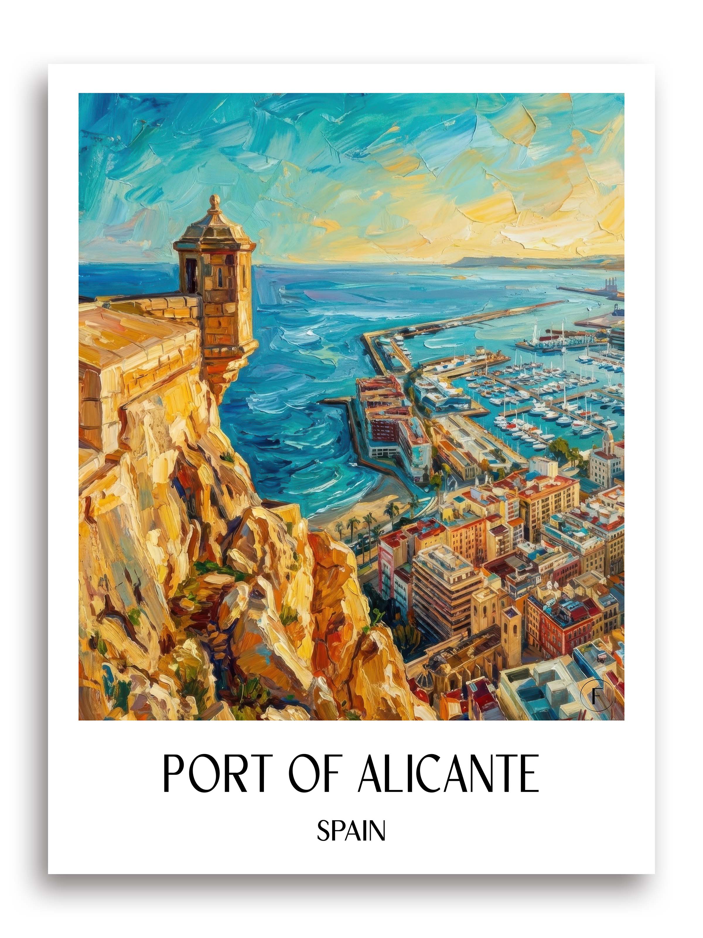 Puerto de Alicante Poster - Spanien - Spanien Kunstdruck - Ölgemälde von A4 bis A1 - favplace