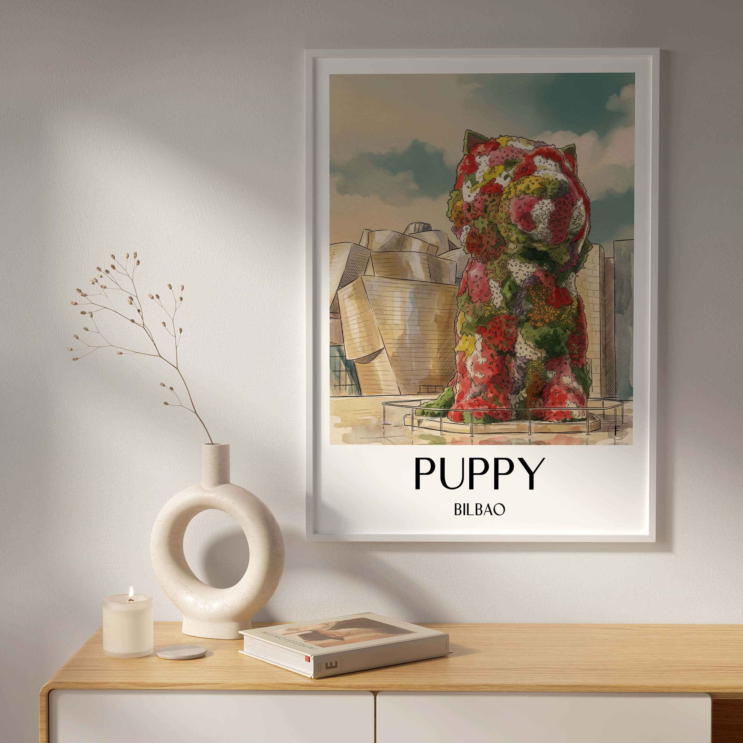 puppy-bilbao-spanien-poster-aquarell
