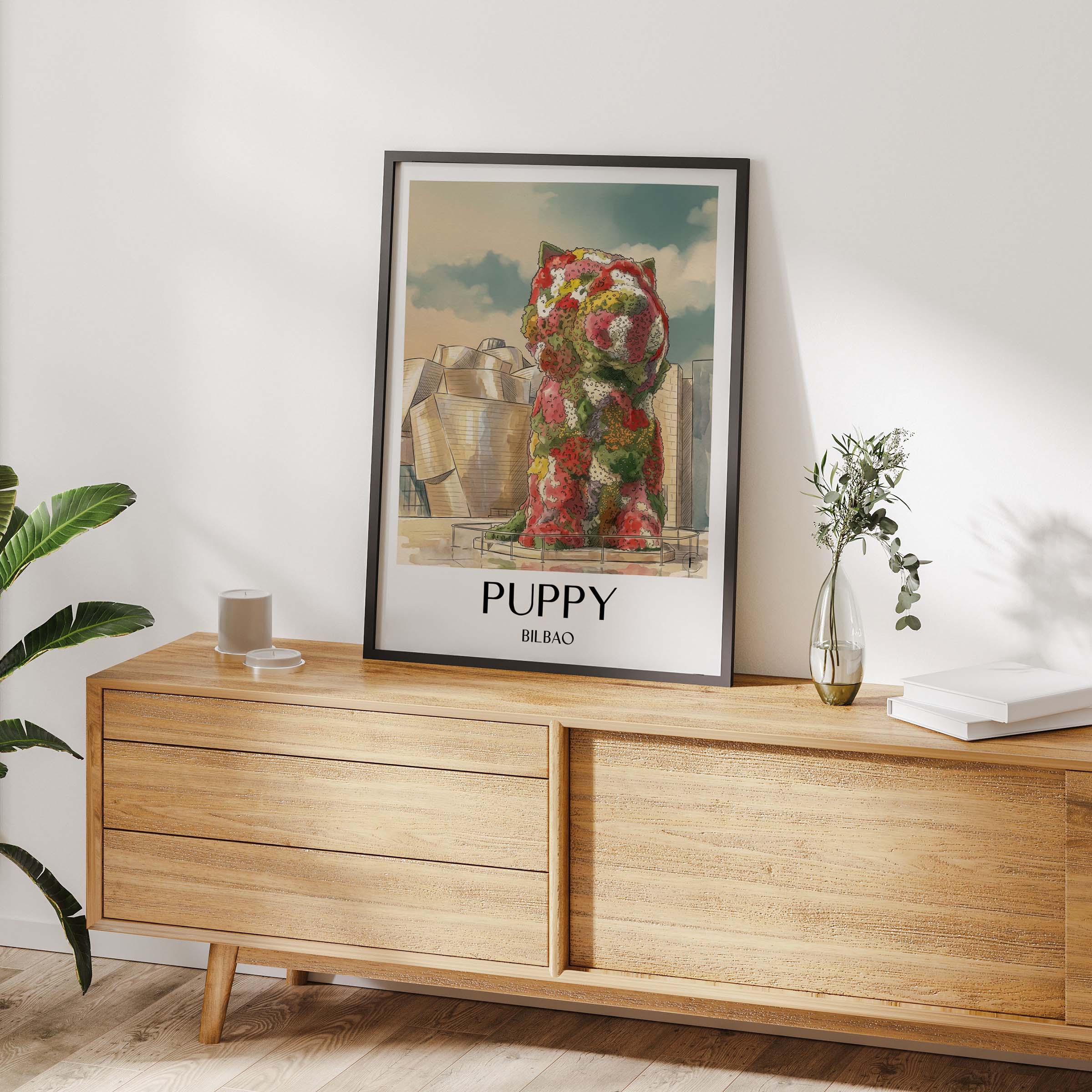 puppy-bilbao-spanien-poster-aquarell