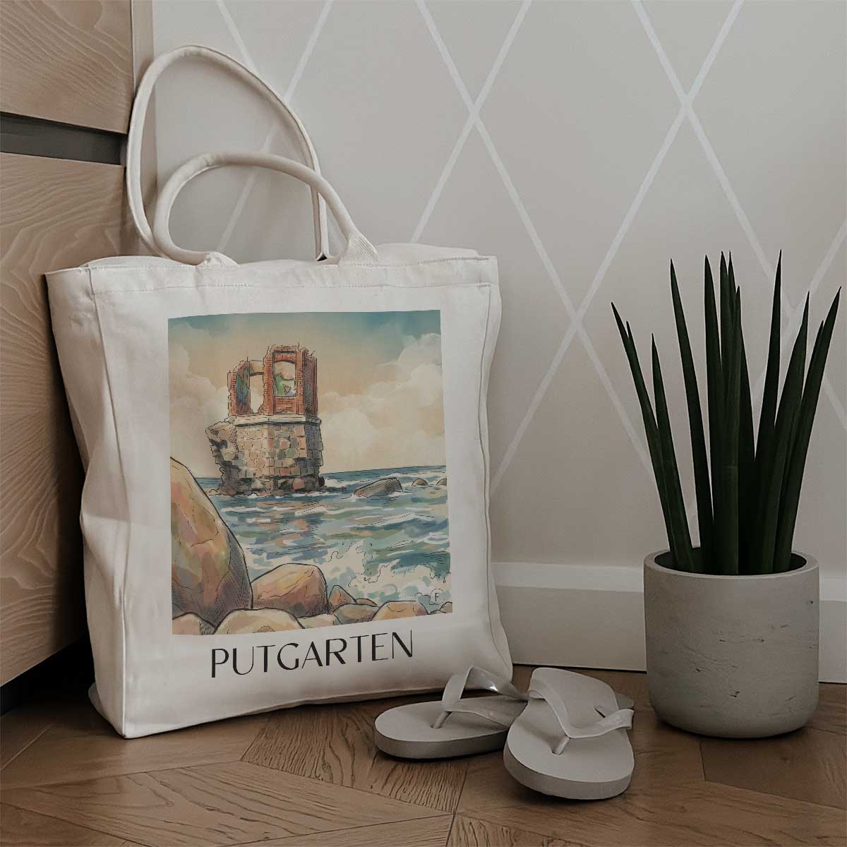 putgarten-rügen-deutschland-einkaufstasche-aquarell