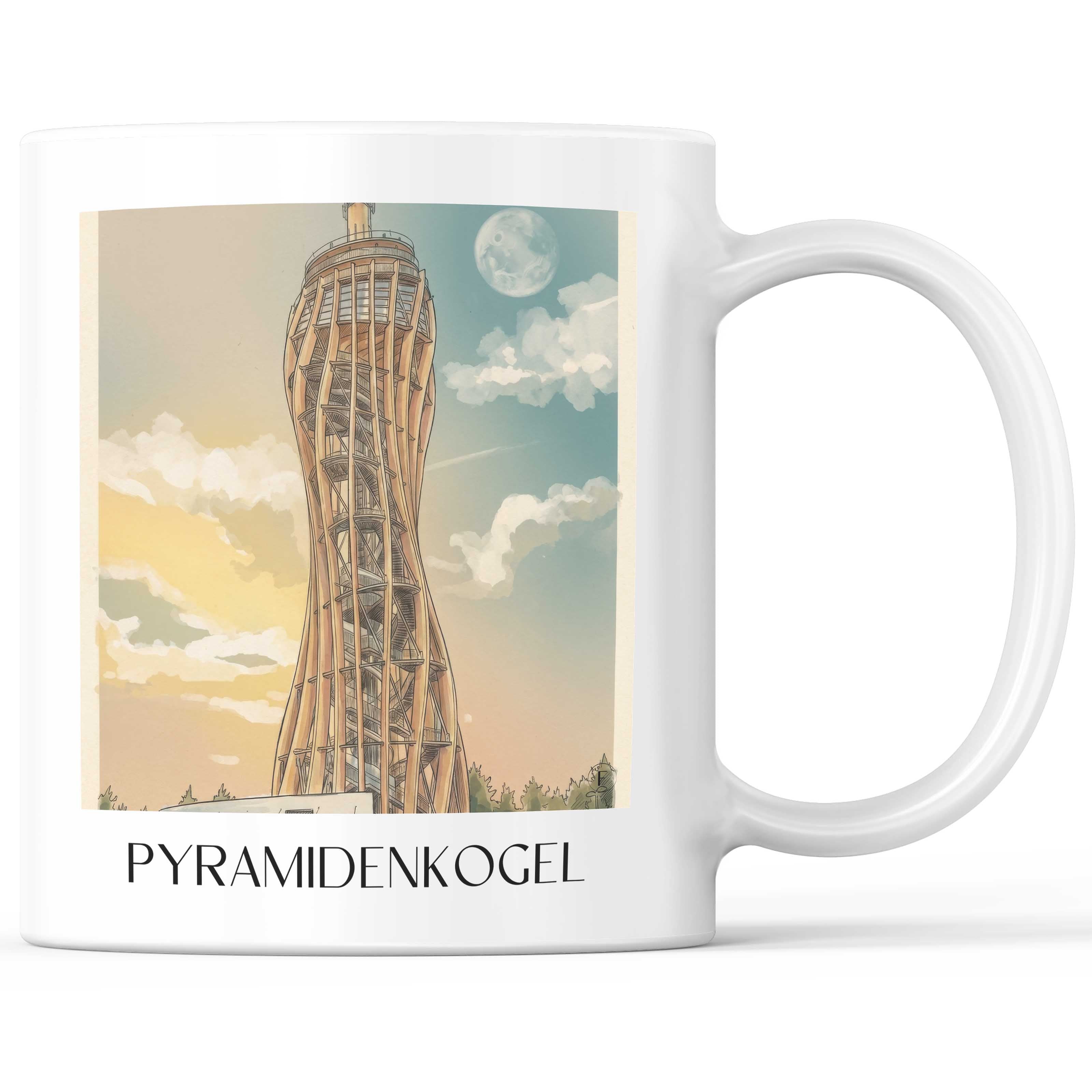 Pyramidenkogel Kaffeebecher - Kärnten - Österreich Becher - Kaffeetasse im Aquarell Stil - favplace