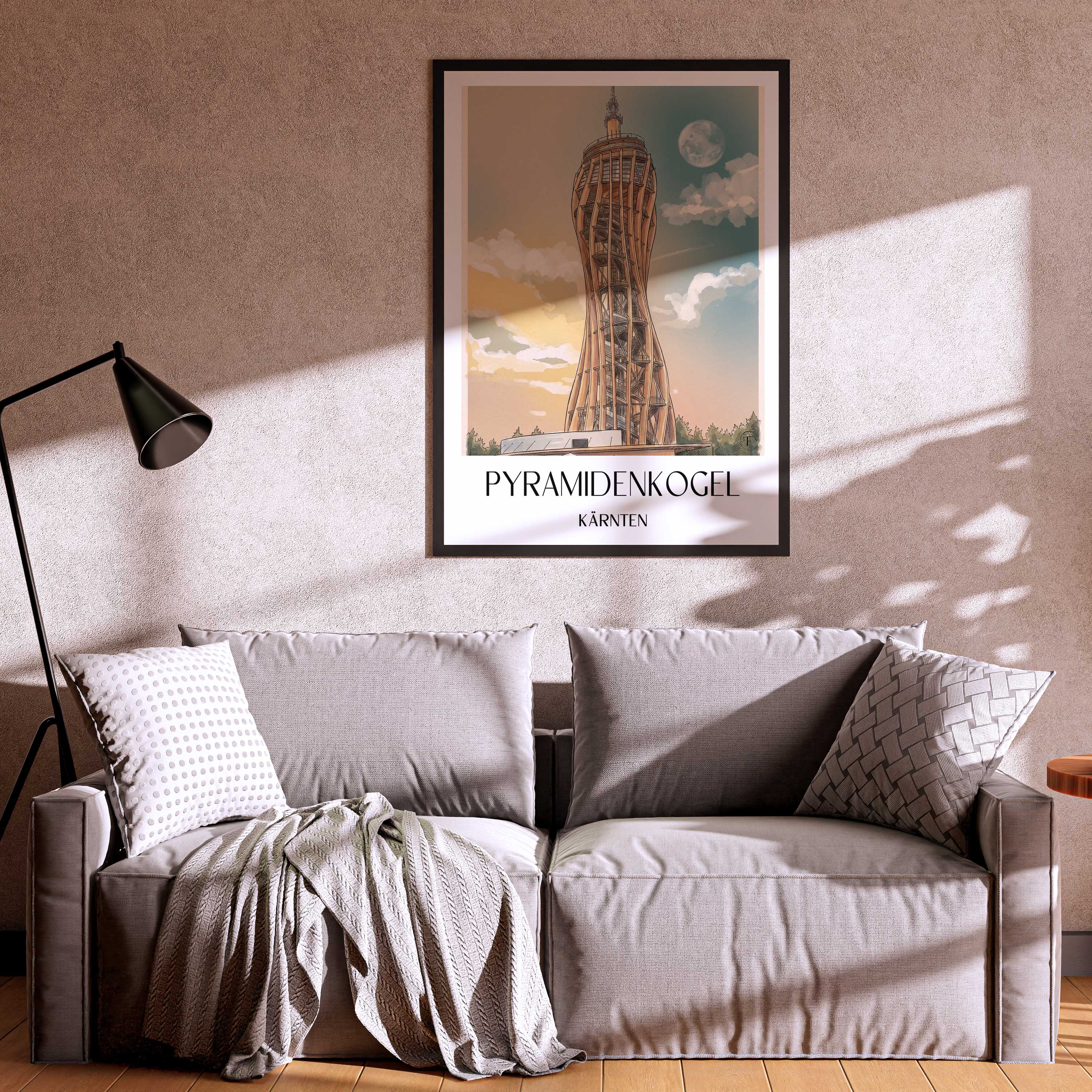 pyramidenkogel-kärnten-österreich-poster-aquarell