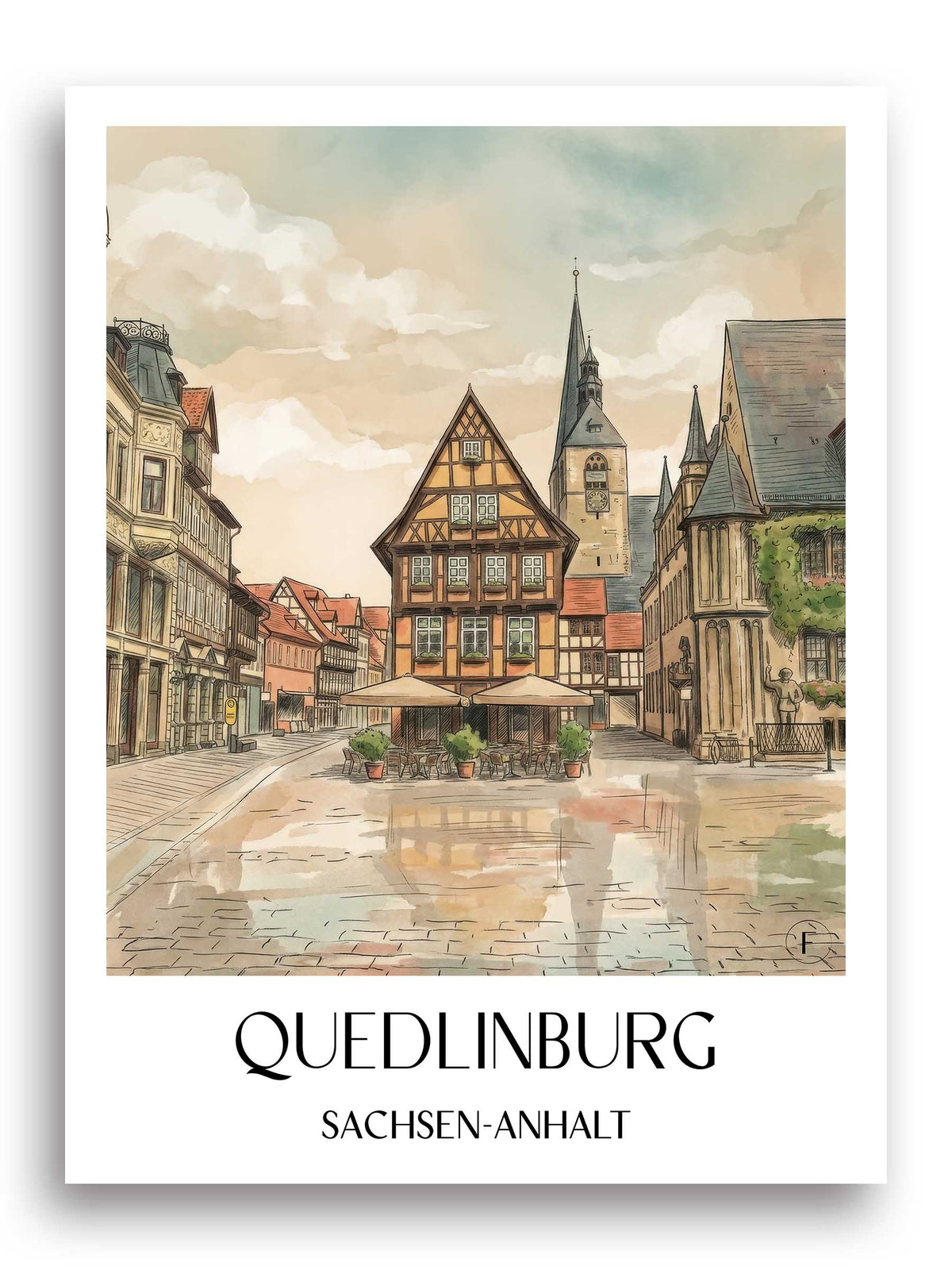 quedlinburg-sachsen-anhalt-deutschland-poster-aquarell