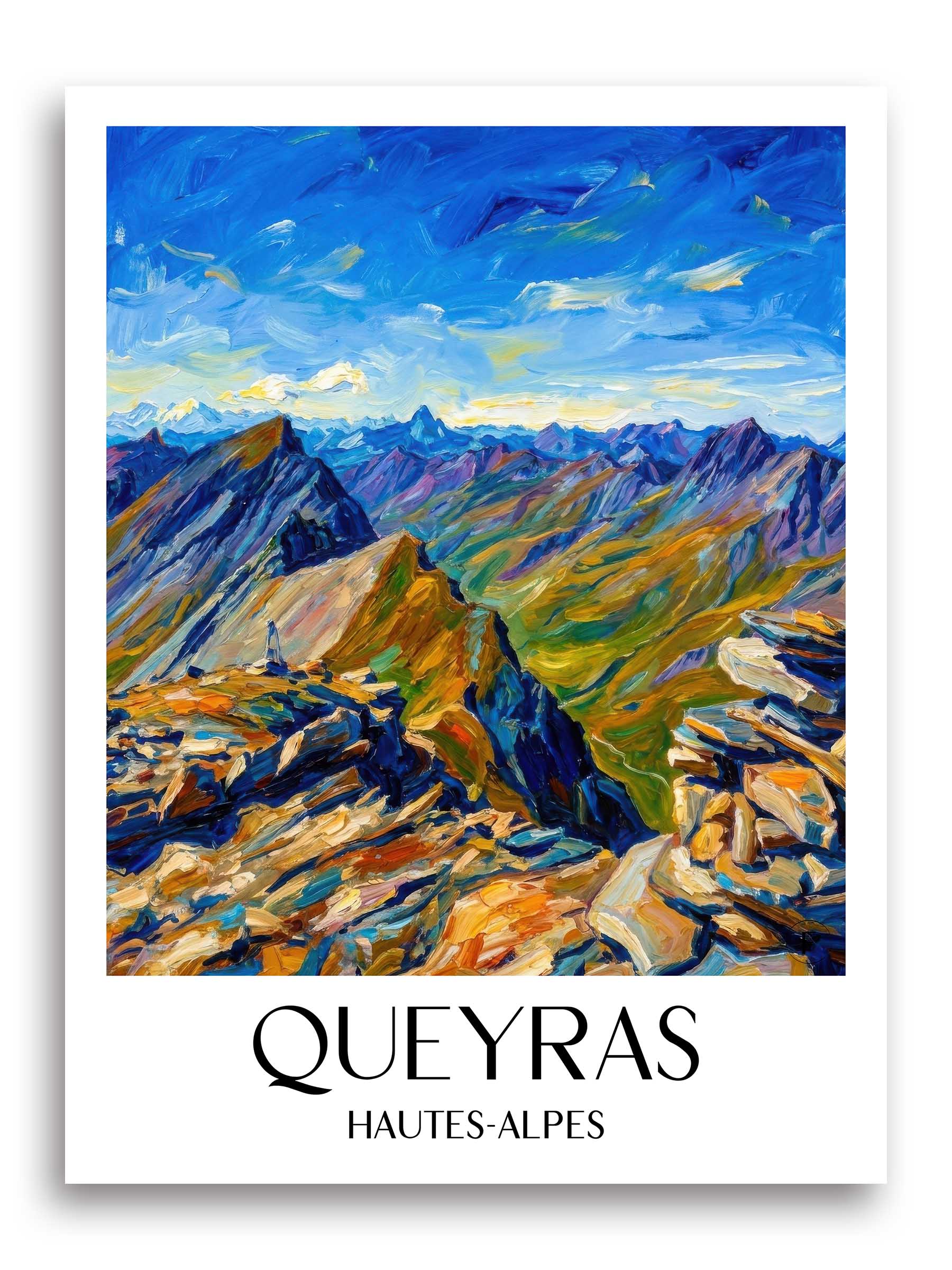 Queyras Poster - Hautes-Alpes - Frankreich Kunstdruck - Ölgemälde von A4 bis A1 - favplace