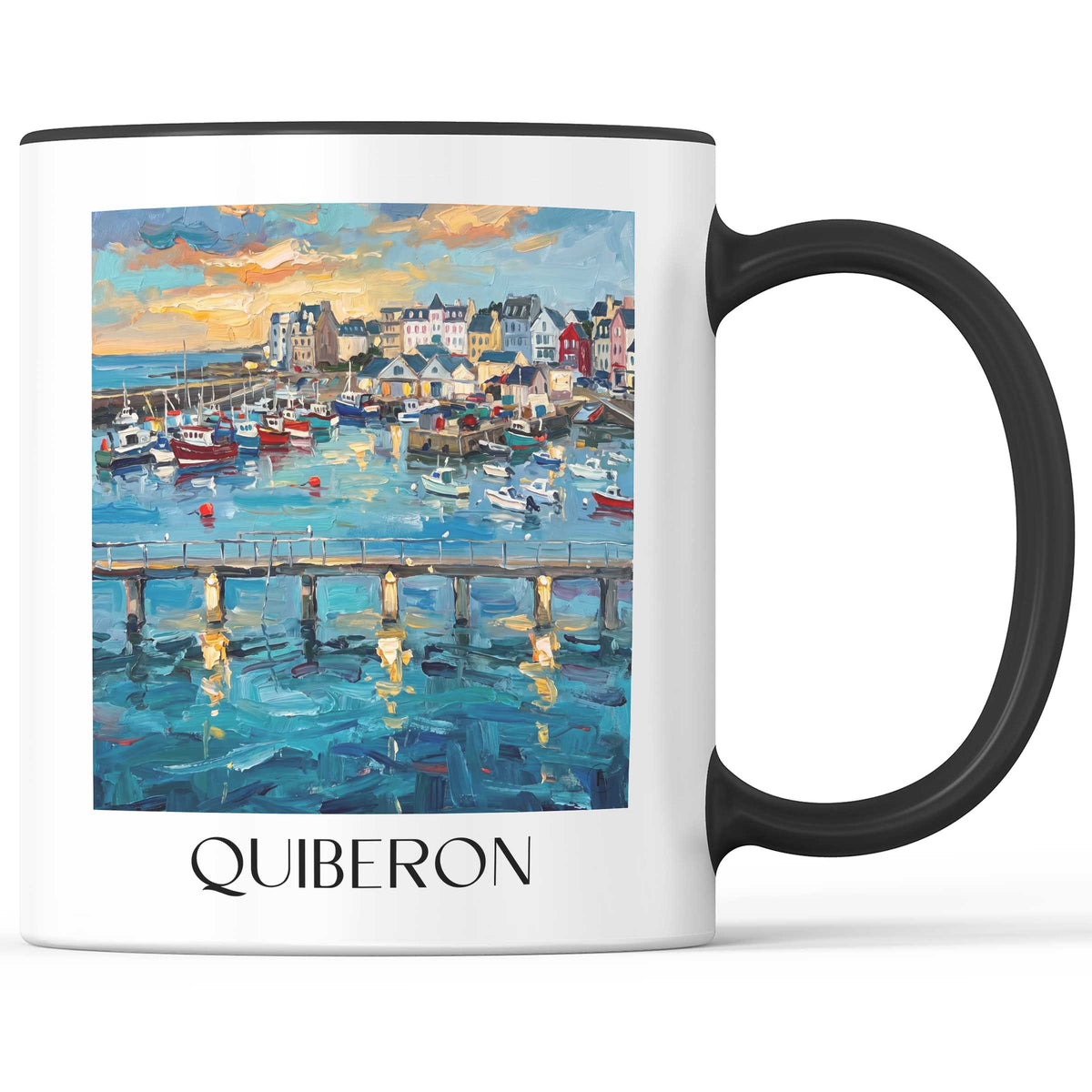 Quiberon Kaffeebecher - Presqu'île de Quiberon - Frankreich Becher - Kaffeetasse im Ölgemälde Stil - favplace