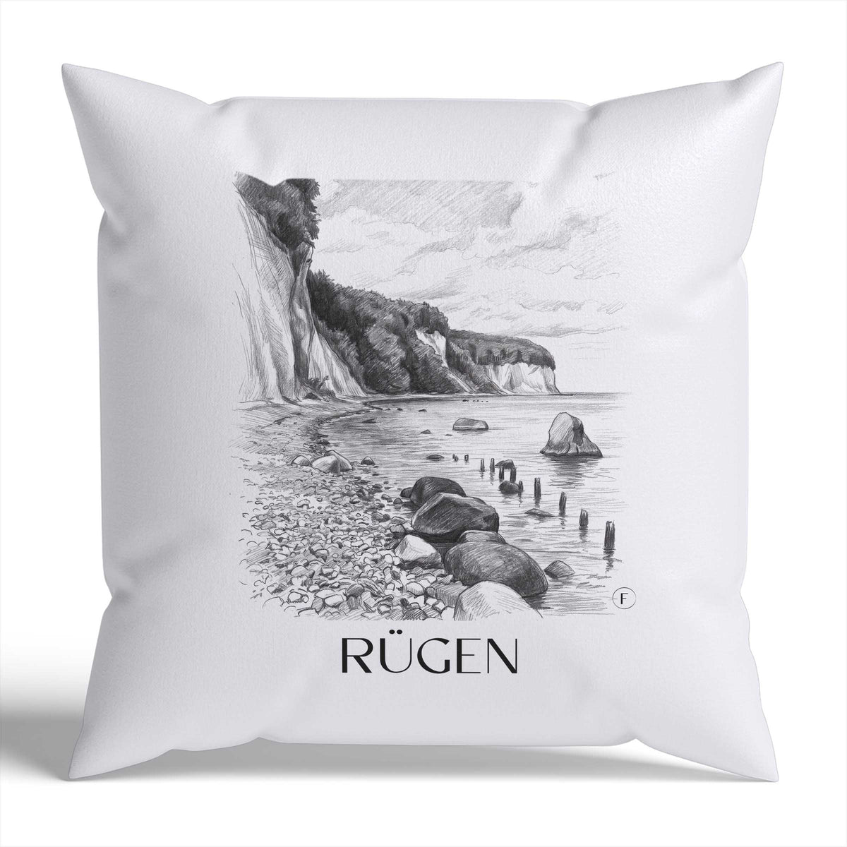 Rügen Kissenhülle - Zierkissen Bezug - Deutschland - Deutschland Kissen bzw. Kissenbezug im Zeichnung Stil - favplace