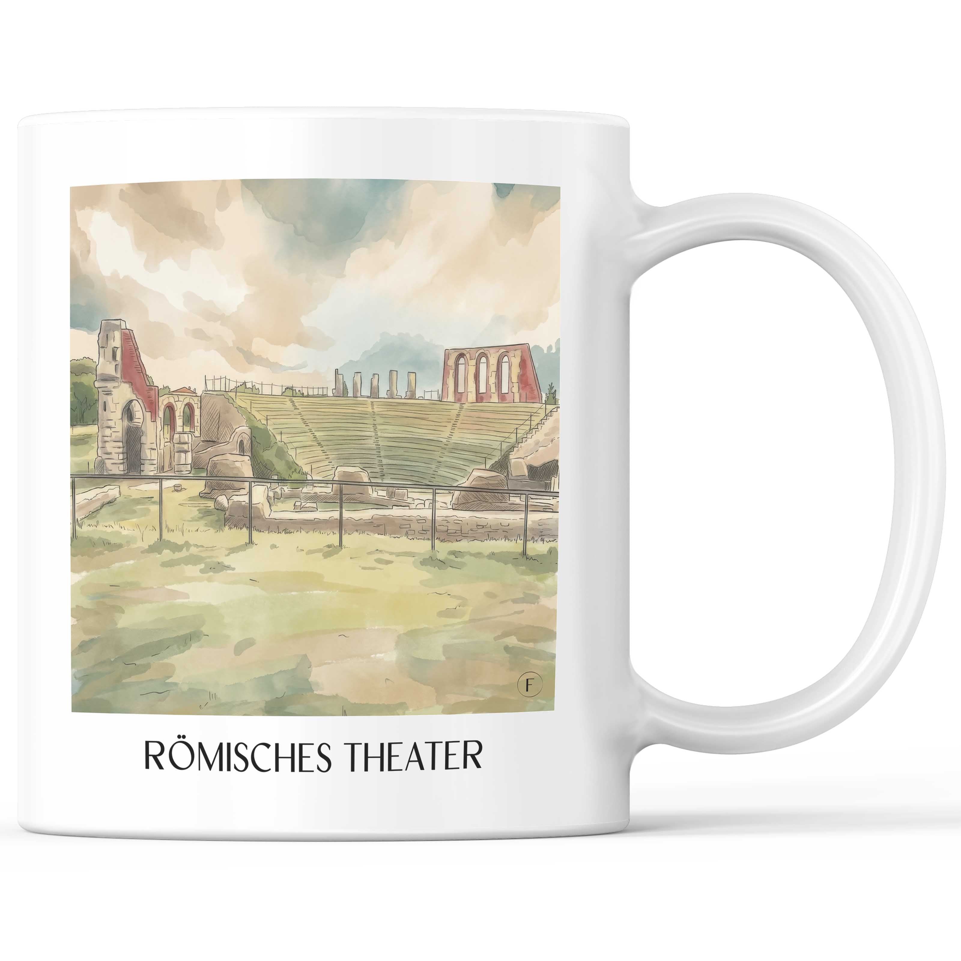römisches-theater-gubbio-italien-kaffeebecher-aquarell