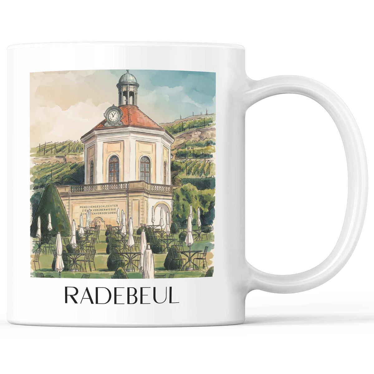 Radebeul Kaffeebecher - Elbtal - Deutschland Becher - Kaffeetasse im Aquarell Stil - favplace