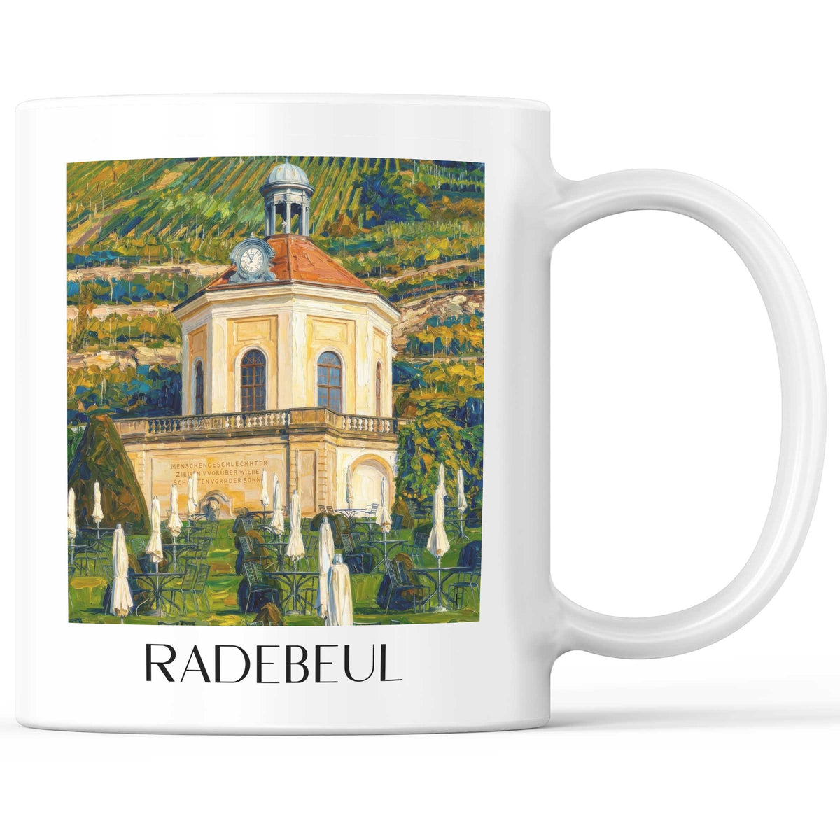 Radebeul Kaffeebecher - Elbtal - Deutschland Becher - Kaffeetasse im Ölgemälde Stil - favplace