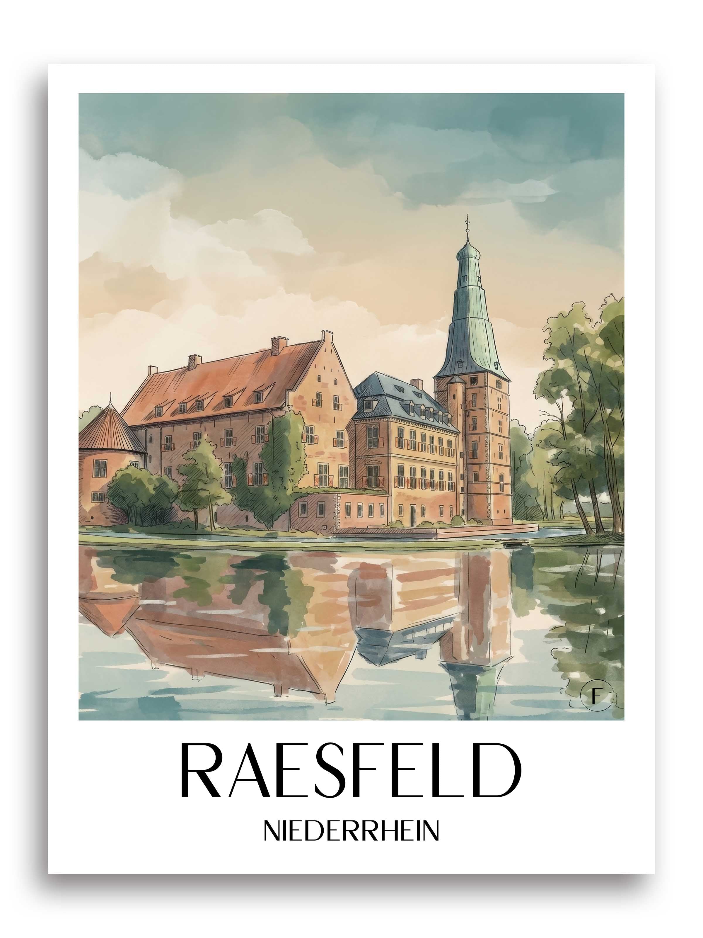 raesfeld-niederrhein-deutschland-poster-aquarell