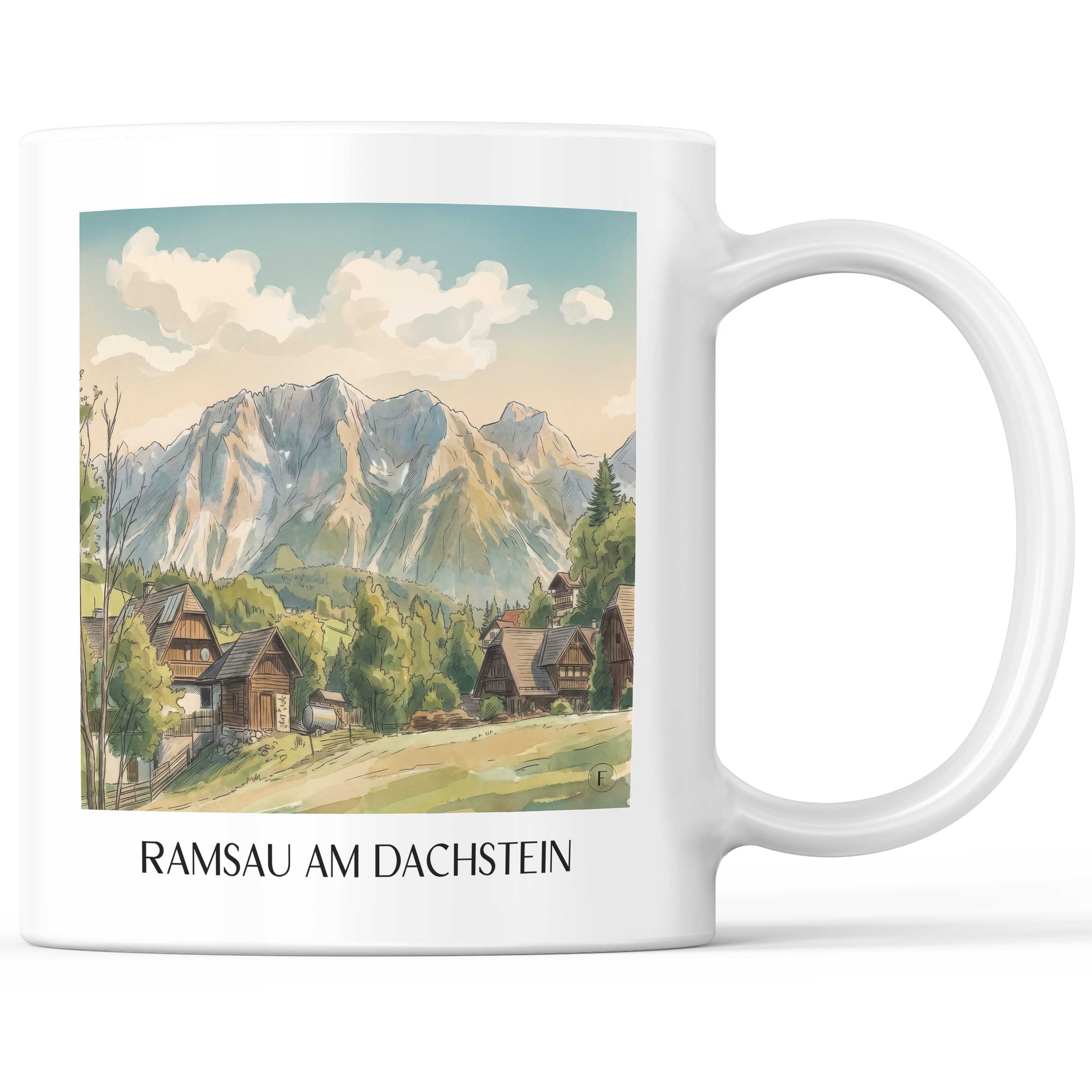 ramsau-am-dachstein-steiermark-österreich-kaffeebecher-aquarell