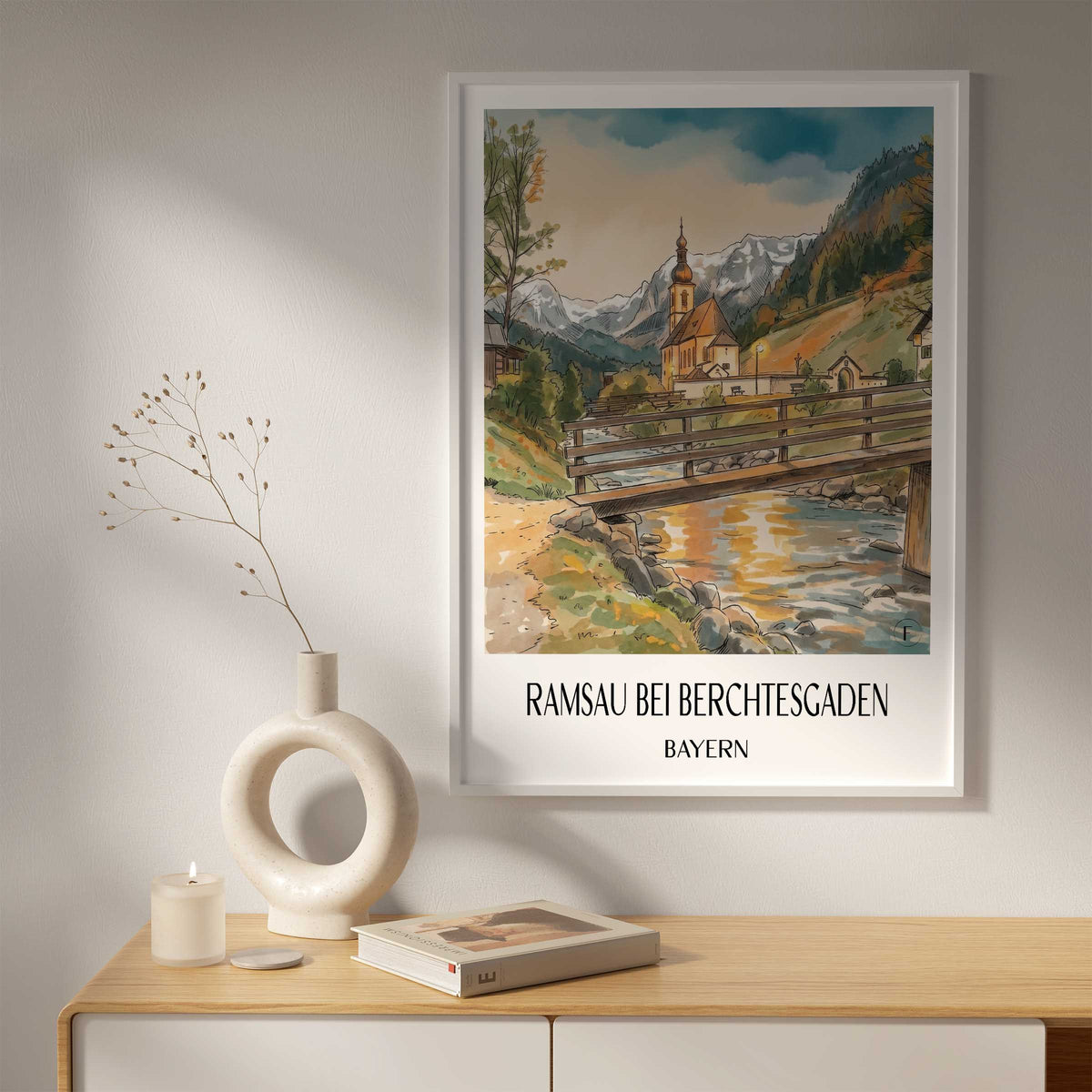 ramsau-bei-berchtesgaden-(bei-nacht)-bayern-deutschland-poster-aquarell