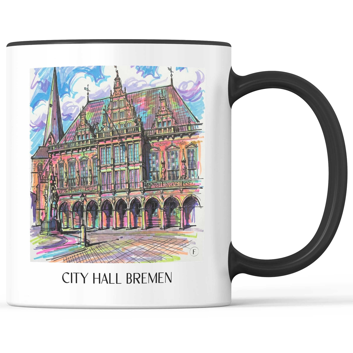 Rathaus Kaffeebecher - Bremen - Deutschland Becher - Kaffeetasse im Tag Graffiti Stil - favplace