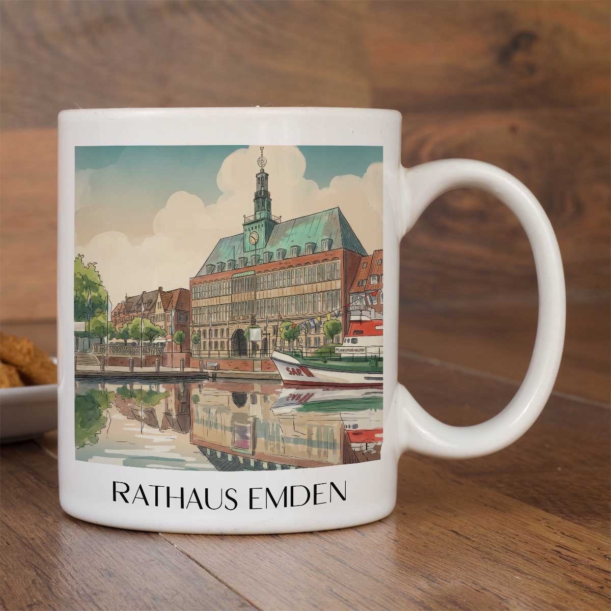 rathaus-emden-deutschland-kaffeebecher-aquarell