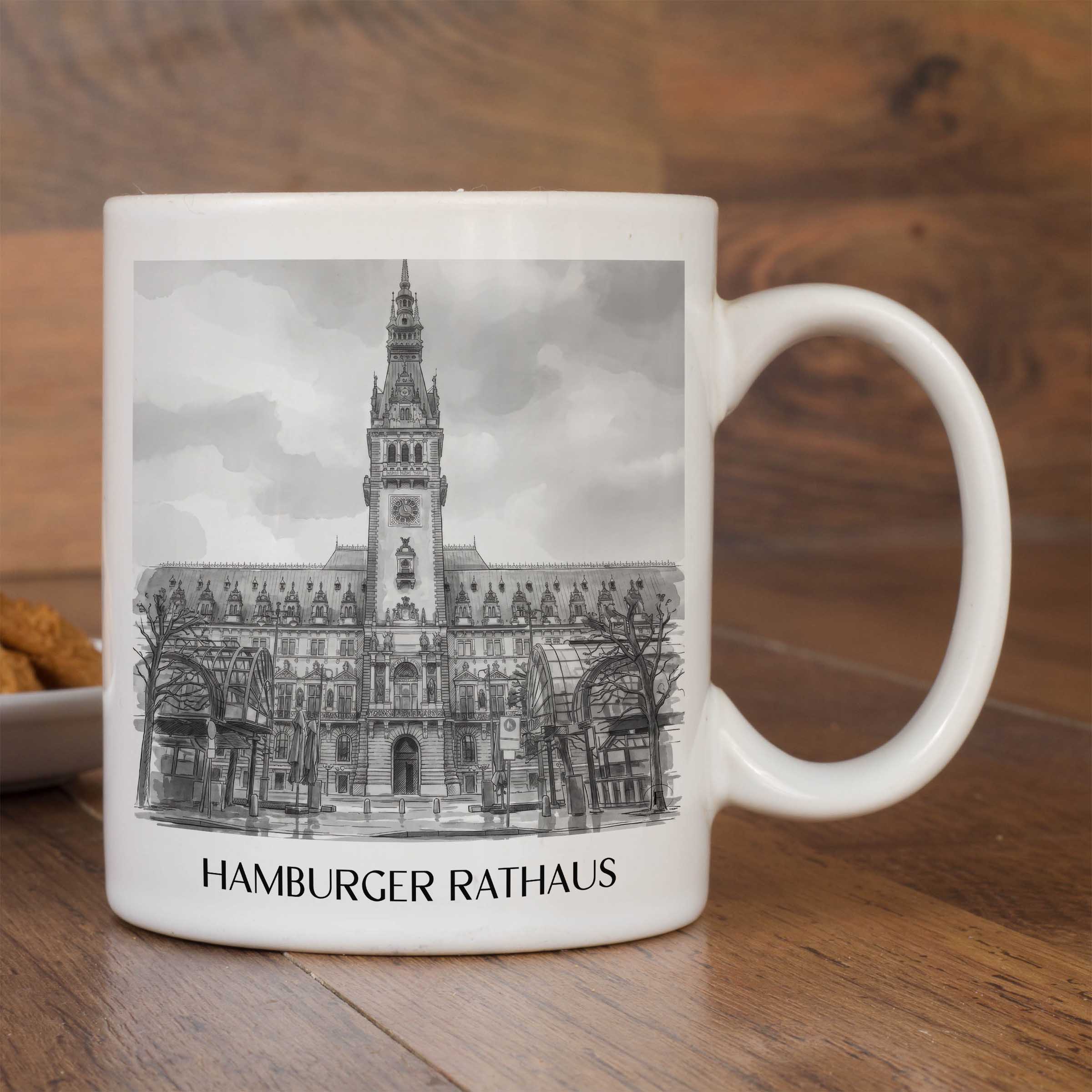 rathaus-hamburg-deutschland-kaffeebecher-aquarell-schwarz-weiss