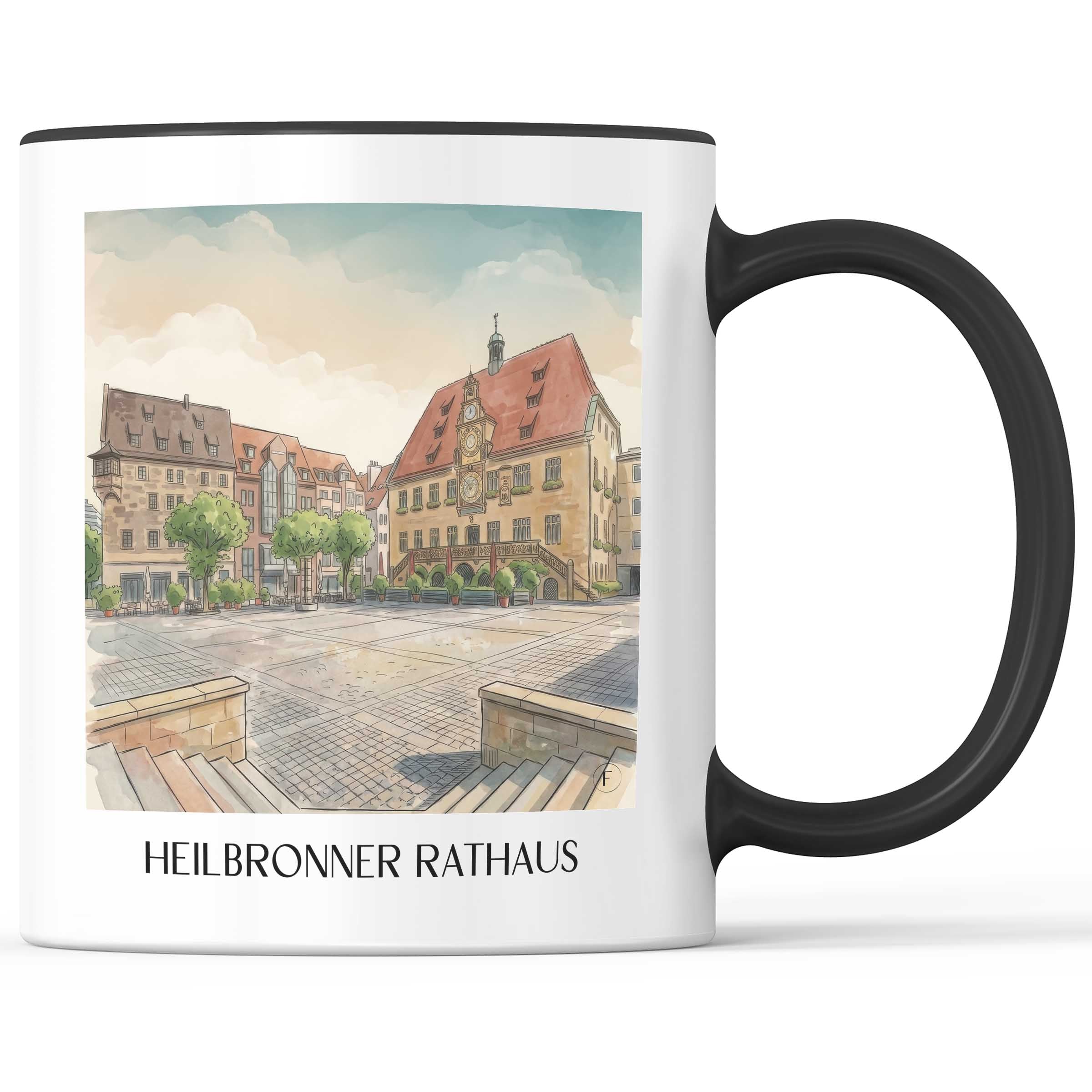 rathaus-heilbronn-deutschland-kaffeebecher-aquarell