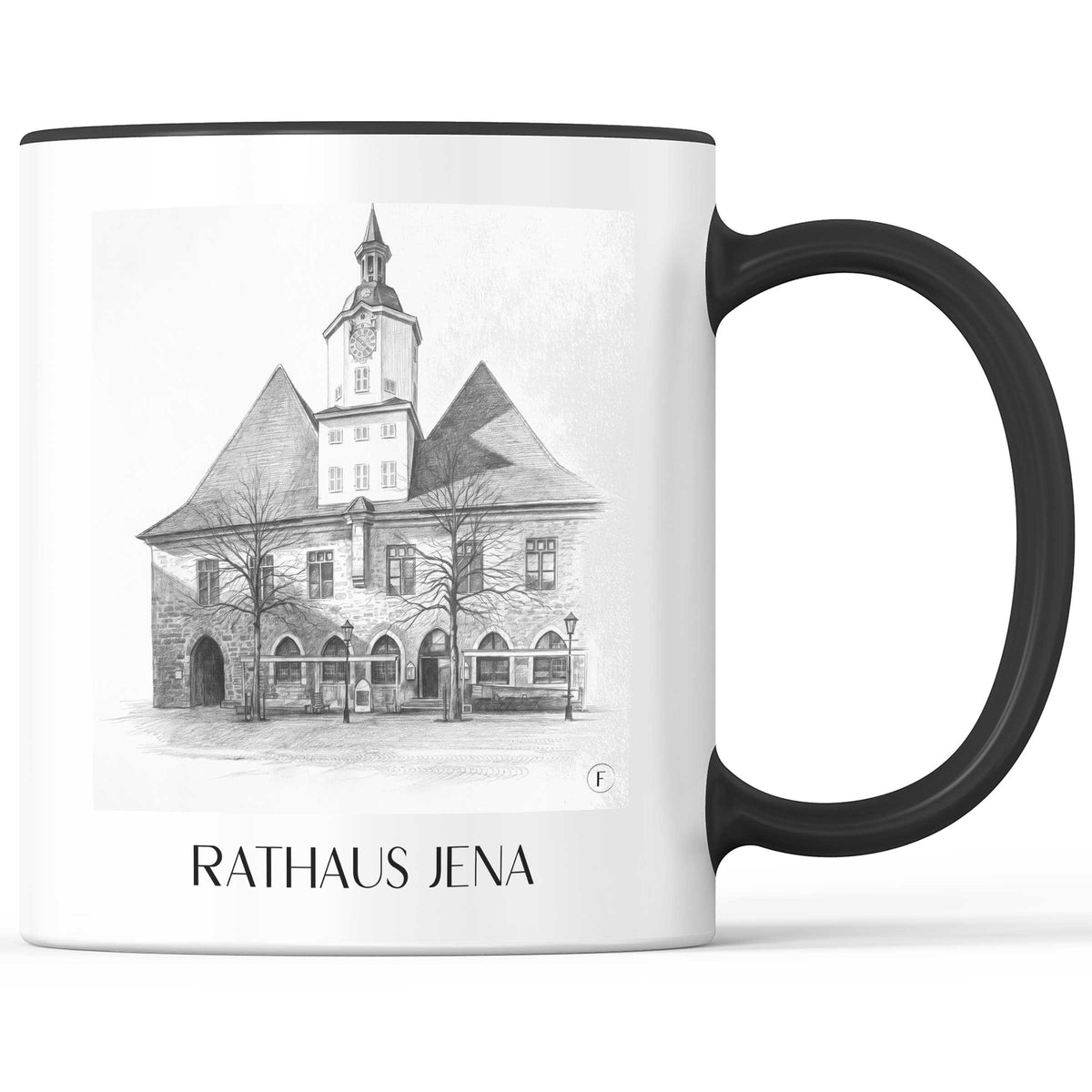 rathaus-jena-deutschland-kaffeebecher-bleistift-zeichnung-drawing