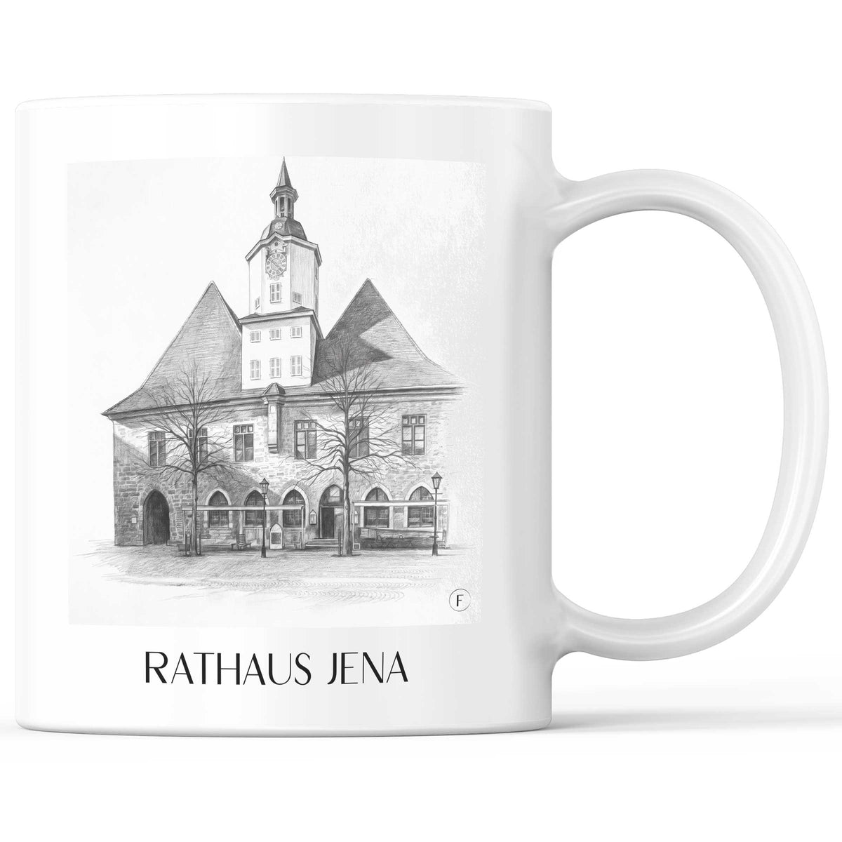 Rathaus Kaffeebecher - Jena - Deutschland Becher - Kaffeetasse im Zeichnung Stil