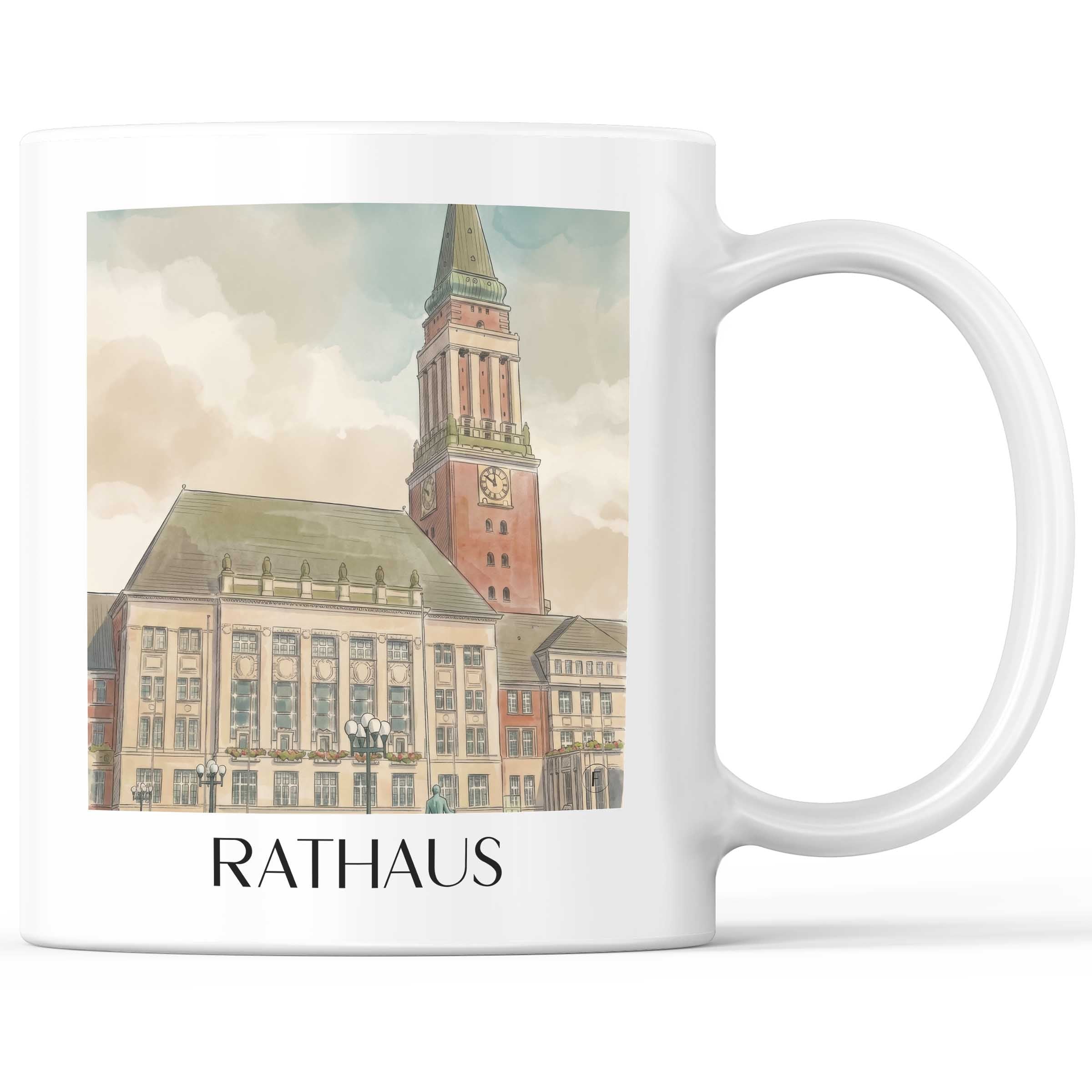 rathaus-kiel-deutschland-kaffeebecher-aquarell
